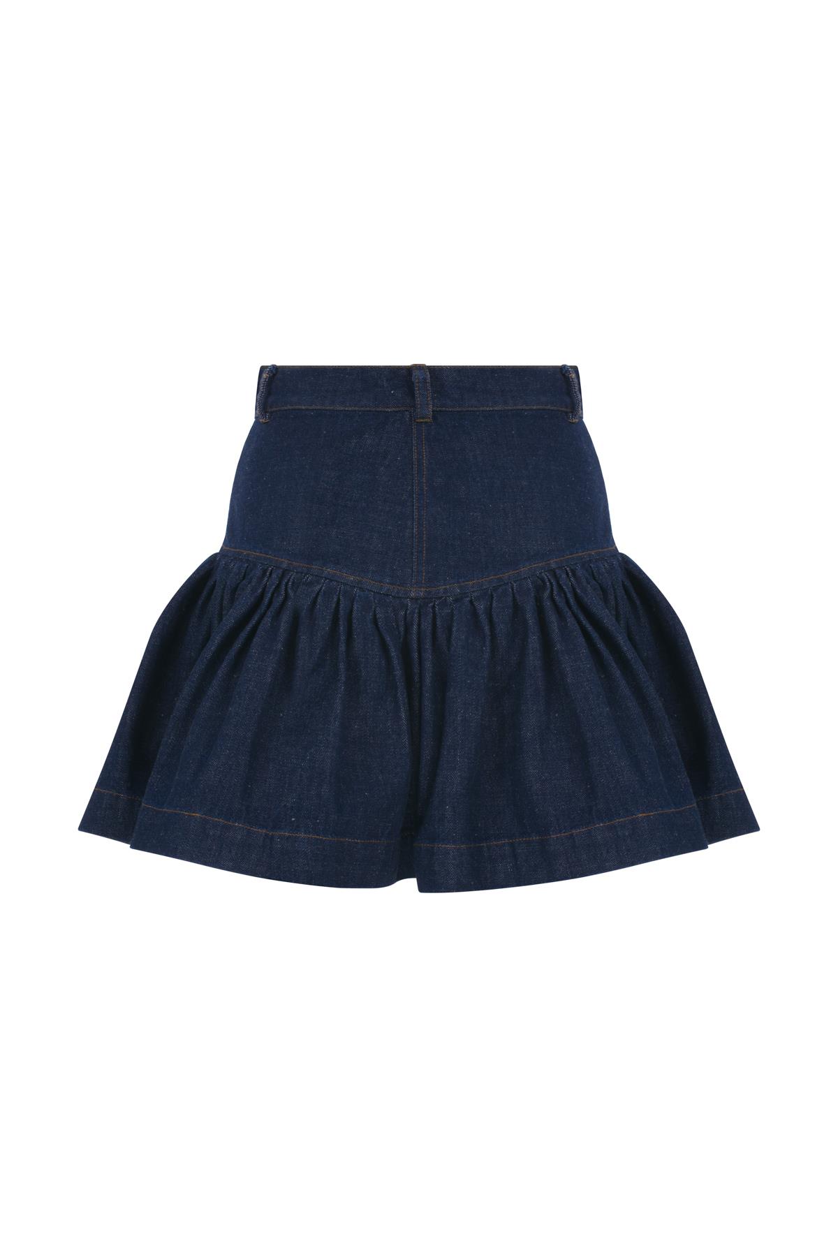 Larga Denim Şort Etek