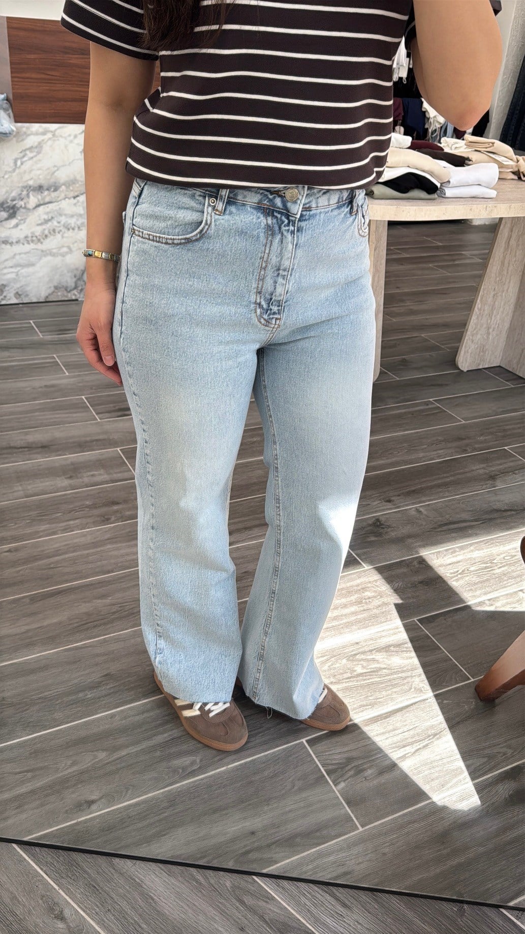 Buz Mavisi Flare Yüksek Bel Jean