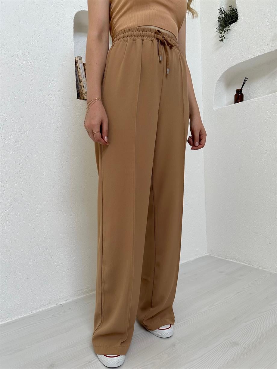 Camel Palazzo Rahat Pantolon