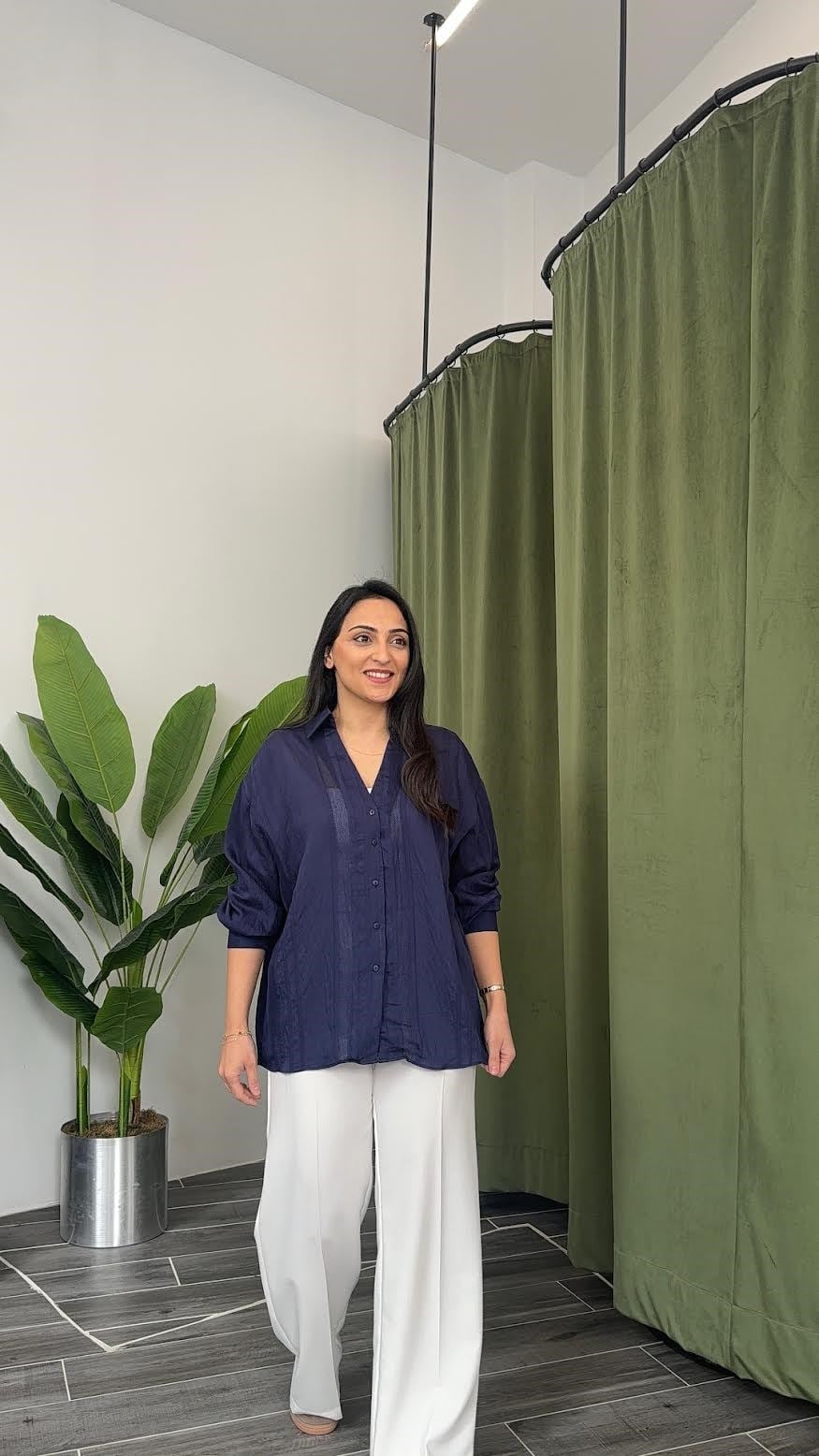 Dilvin Beyaz Lastikli Rahat Pantolon