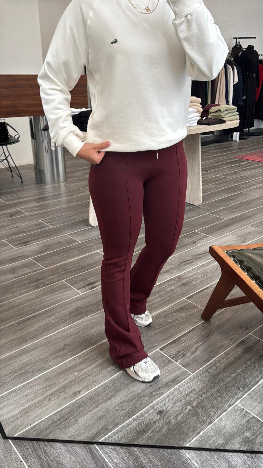 Dilvin Bordo Dikiş Detaylı Eşofman Altı