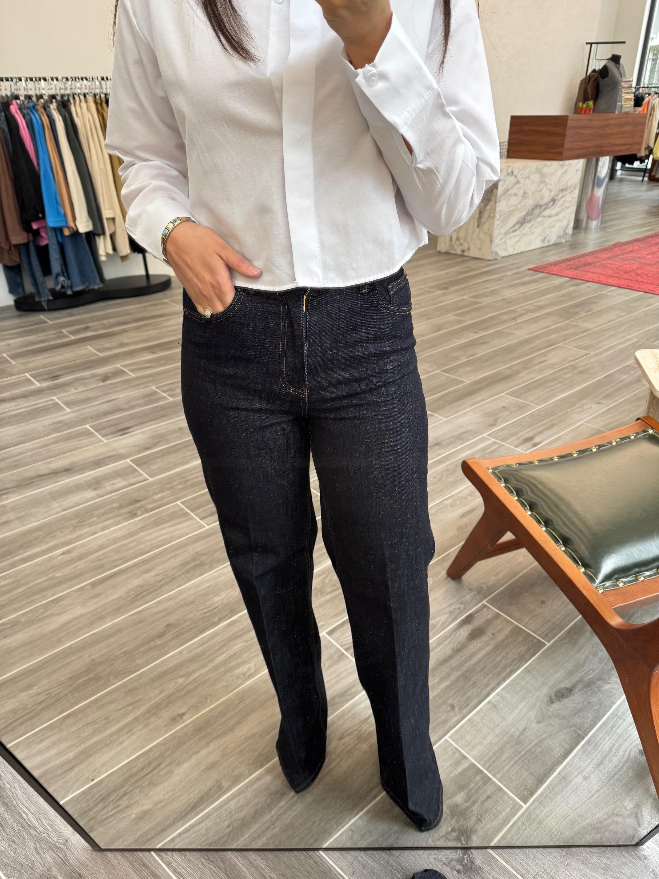 Lacivert High Leg Likralı Karol Jean