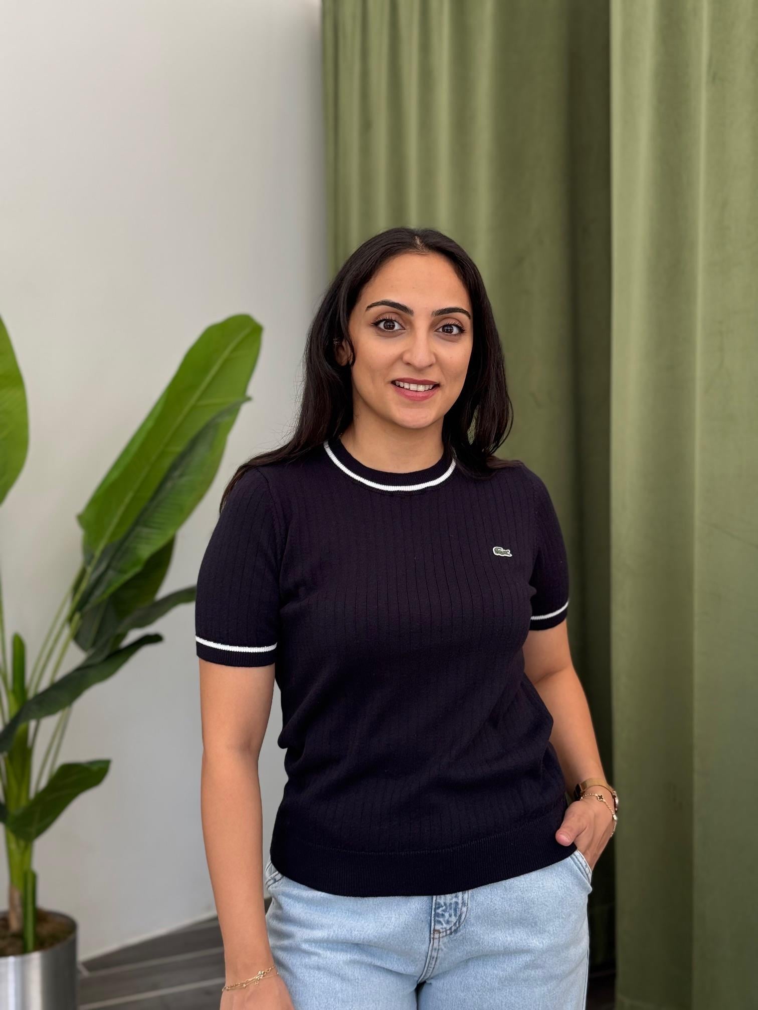 Lacivert Lacoste Yaka Detaylı Triko