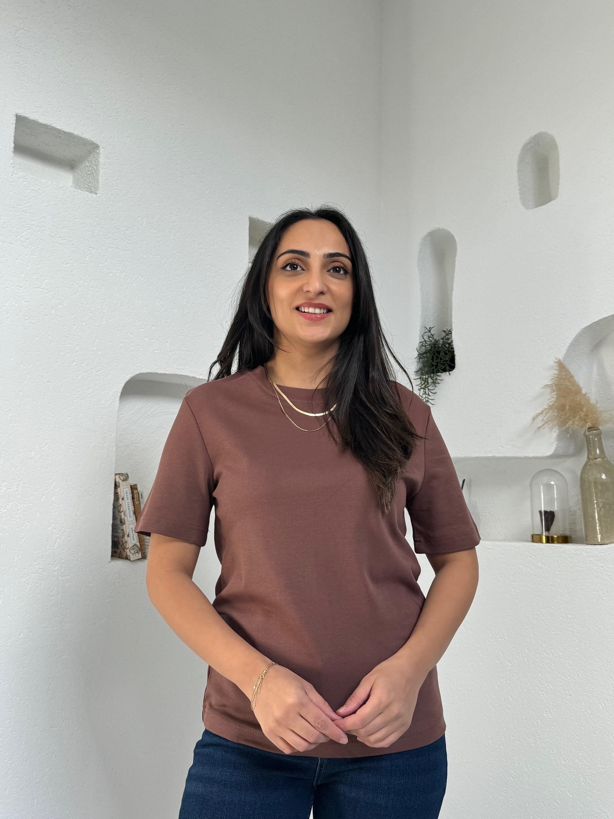 Massi Kahverengi Basic Bisiklet Yaka Tişört