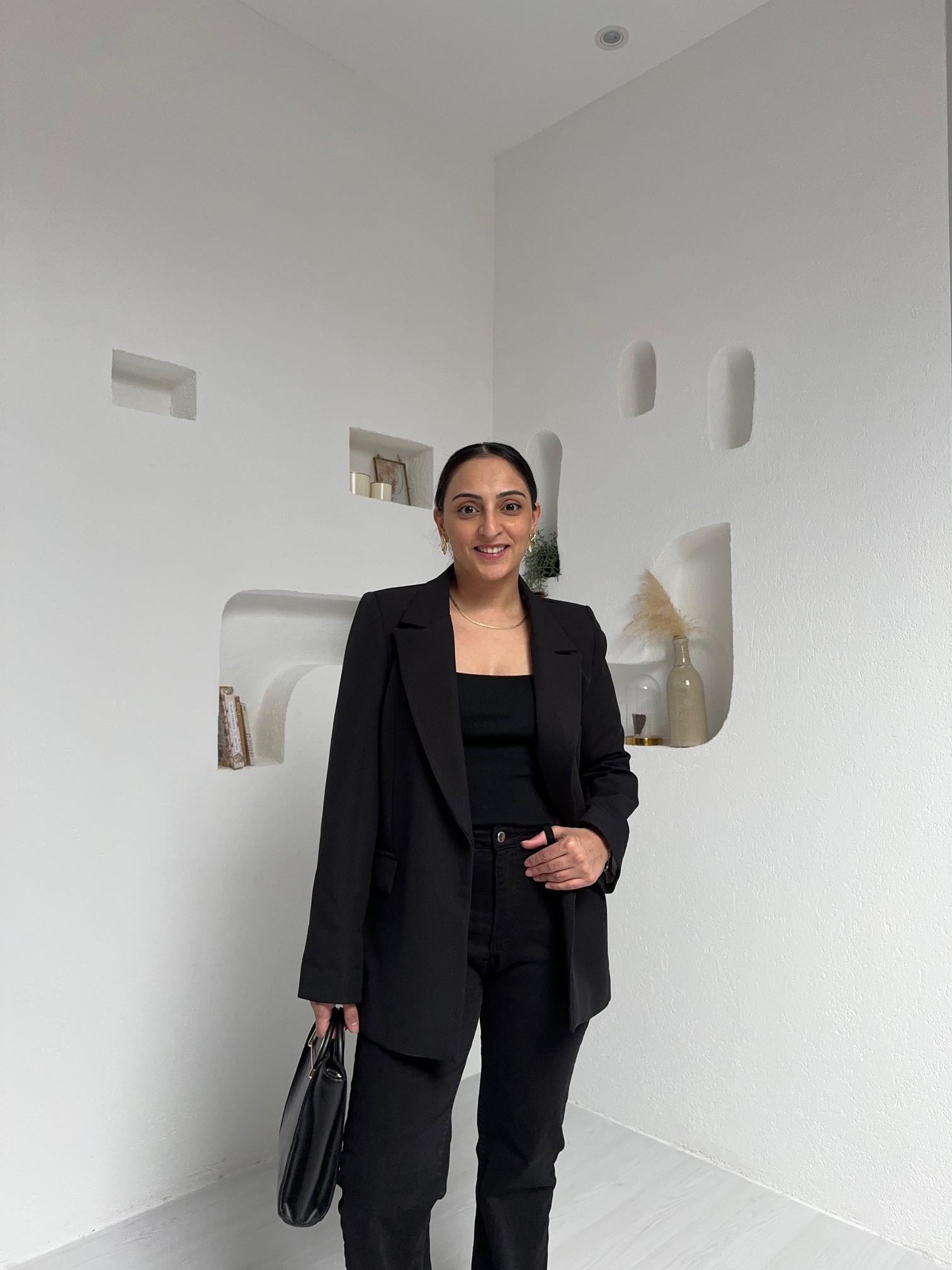 Siyah Vatkalı Blazer Ceket
