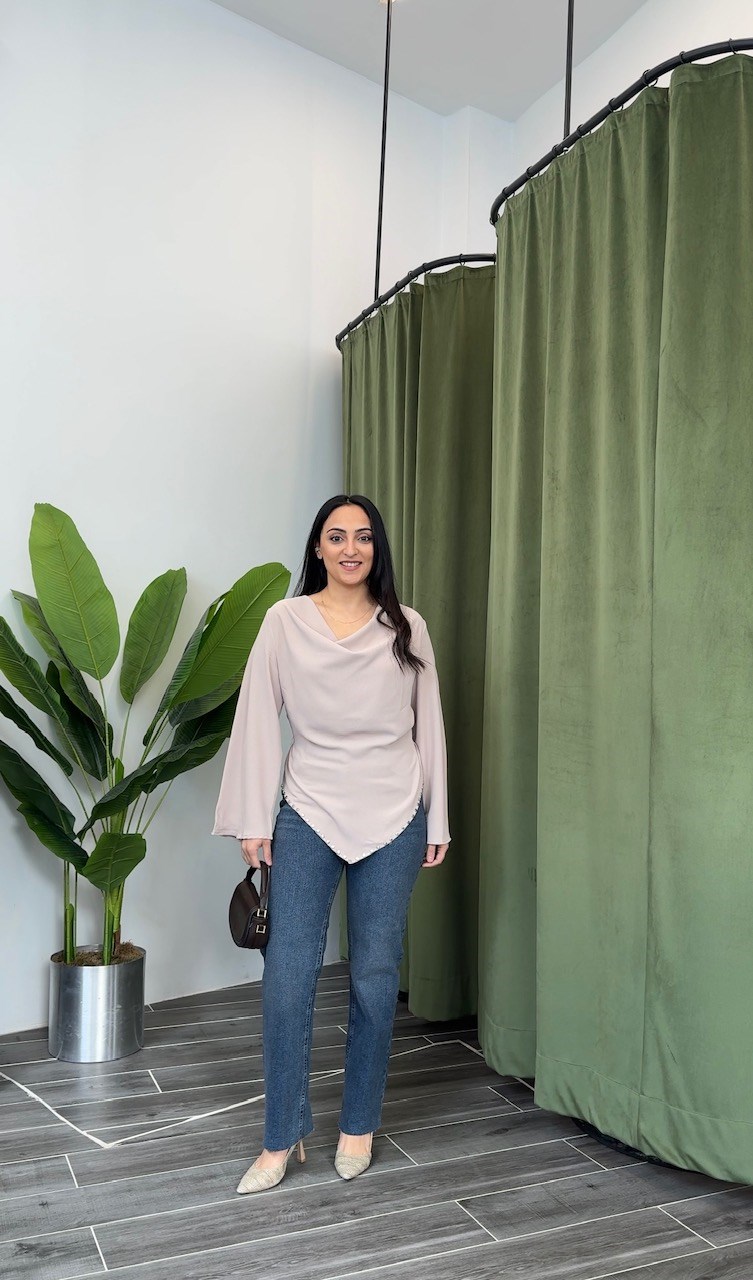 Yeşil Taşlama Paçası Kesik Jean