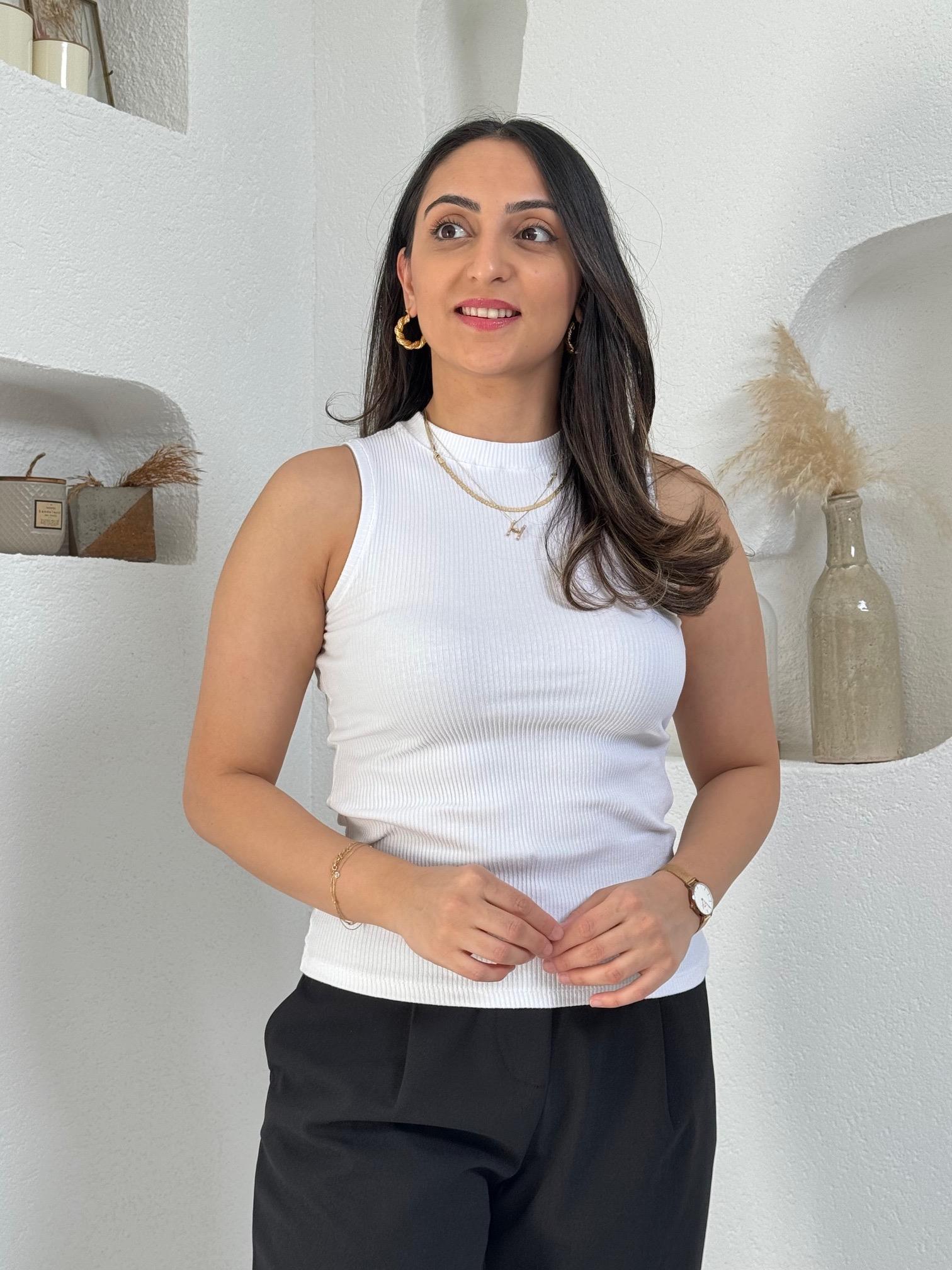 Anya Beyaz Fitilli Basic Üst