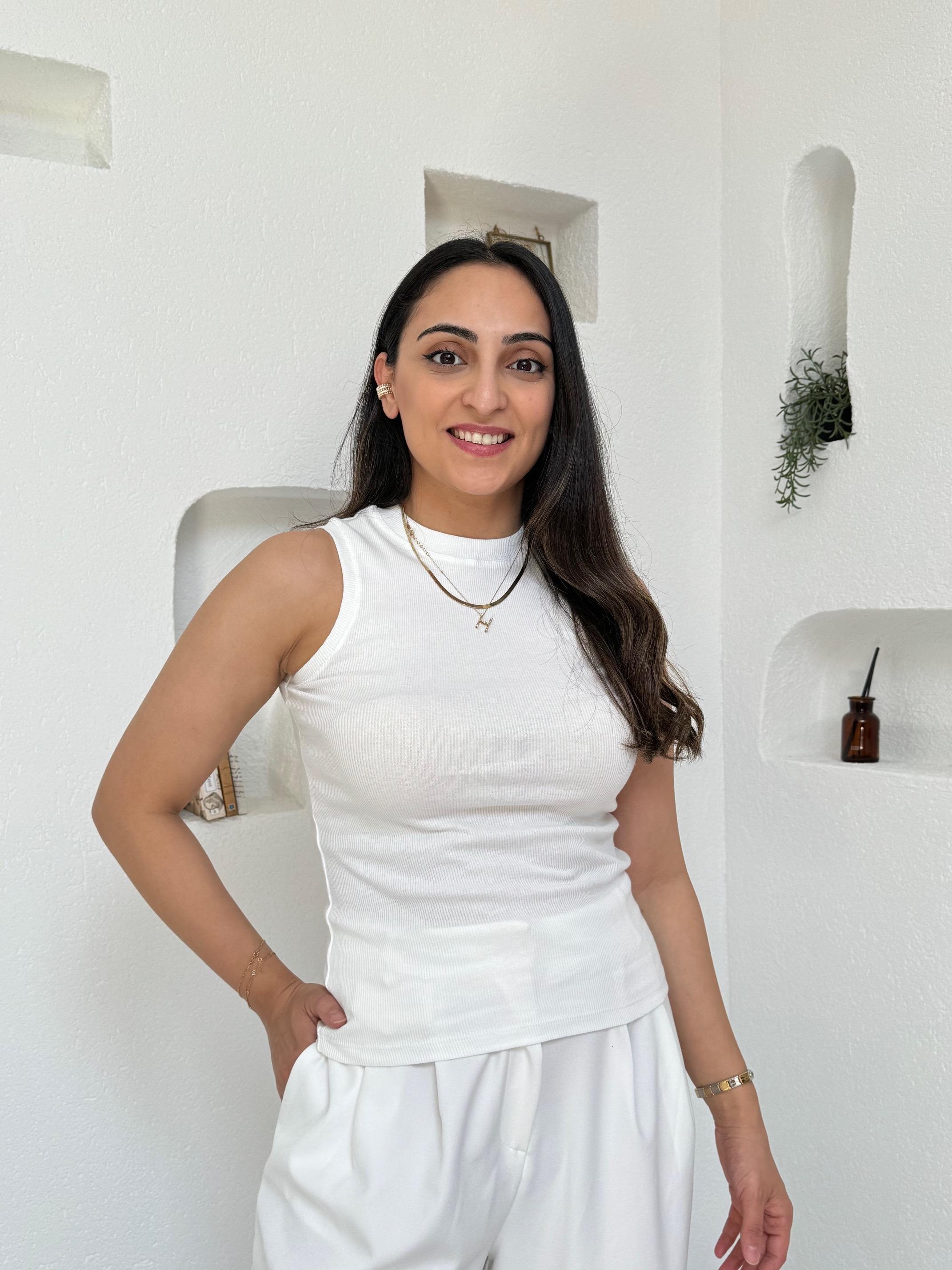 Anya Beyaz İnce Fitilli Basic Üst