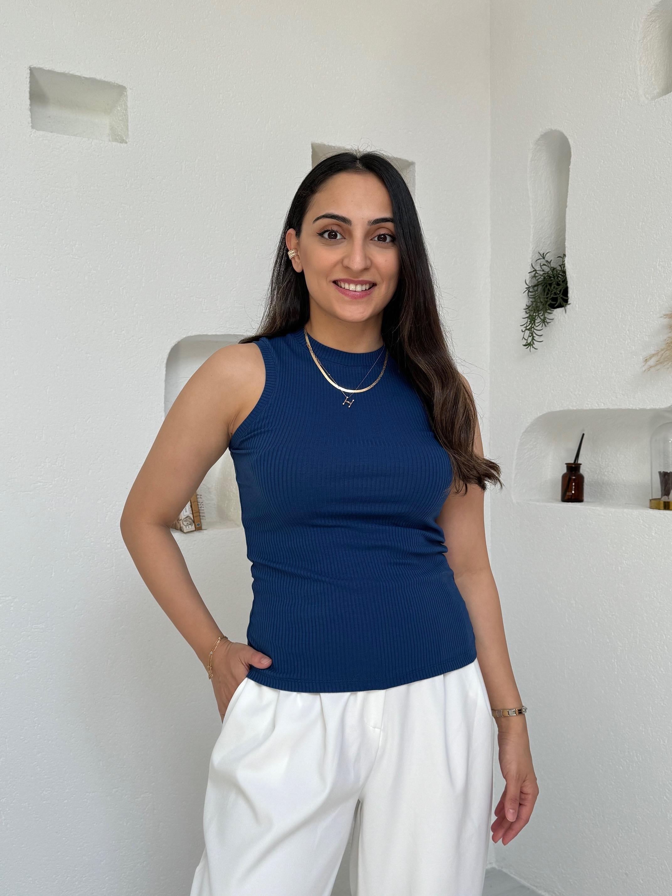 Anya Mavi Fitilli Basic Üst