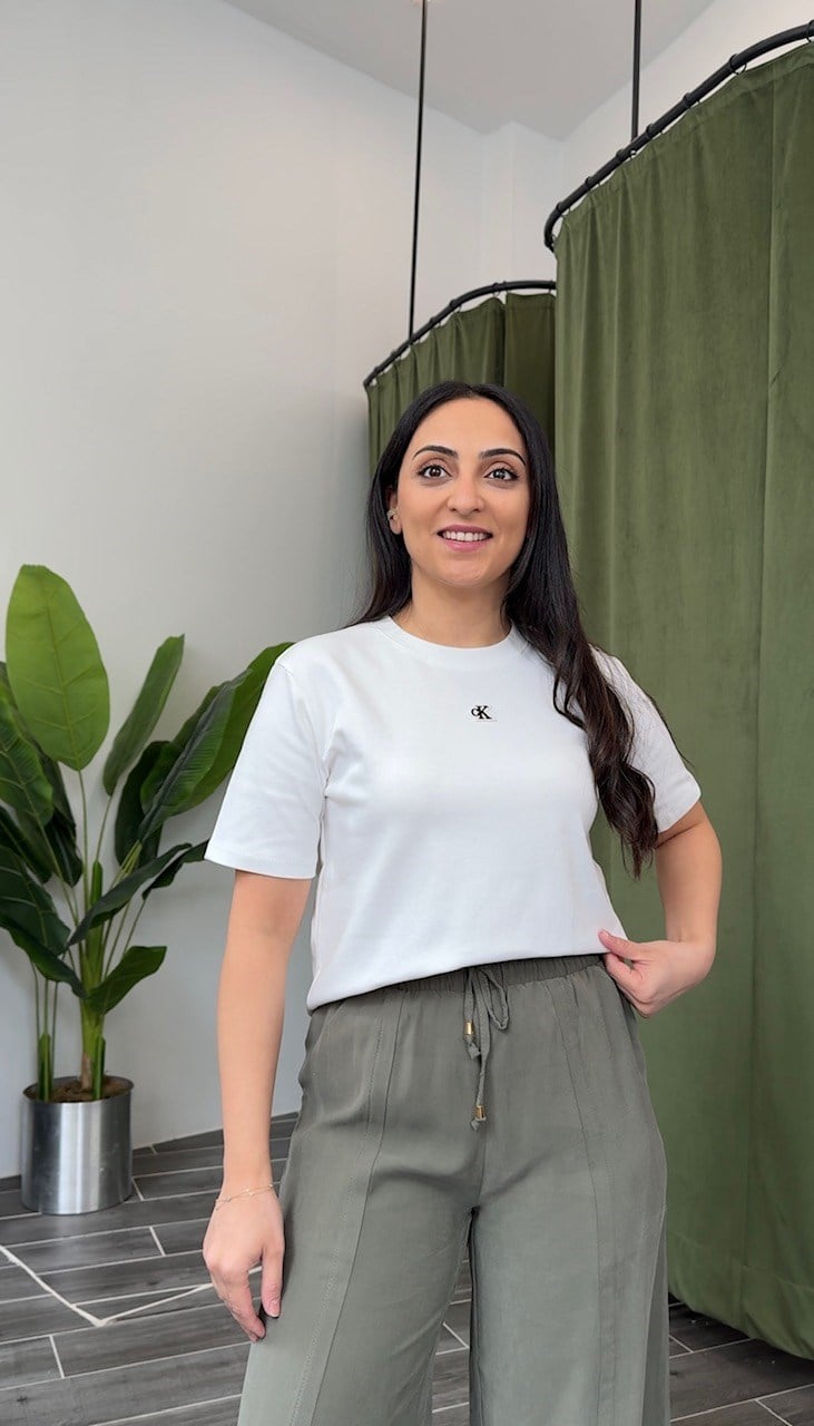 Beyaz Ck Pamuklu Basic Tişört