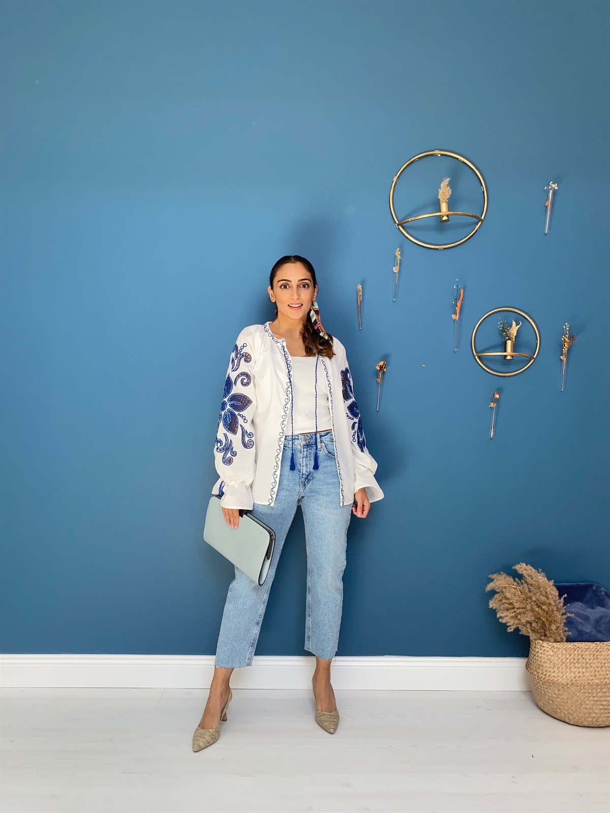 Beyaz Poplin Kumaş Kimono