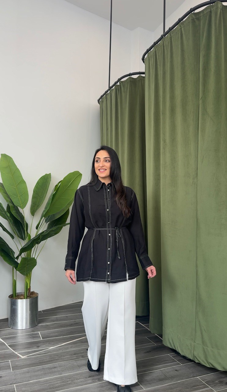 Beyaz Scuba Rahat Pantolon