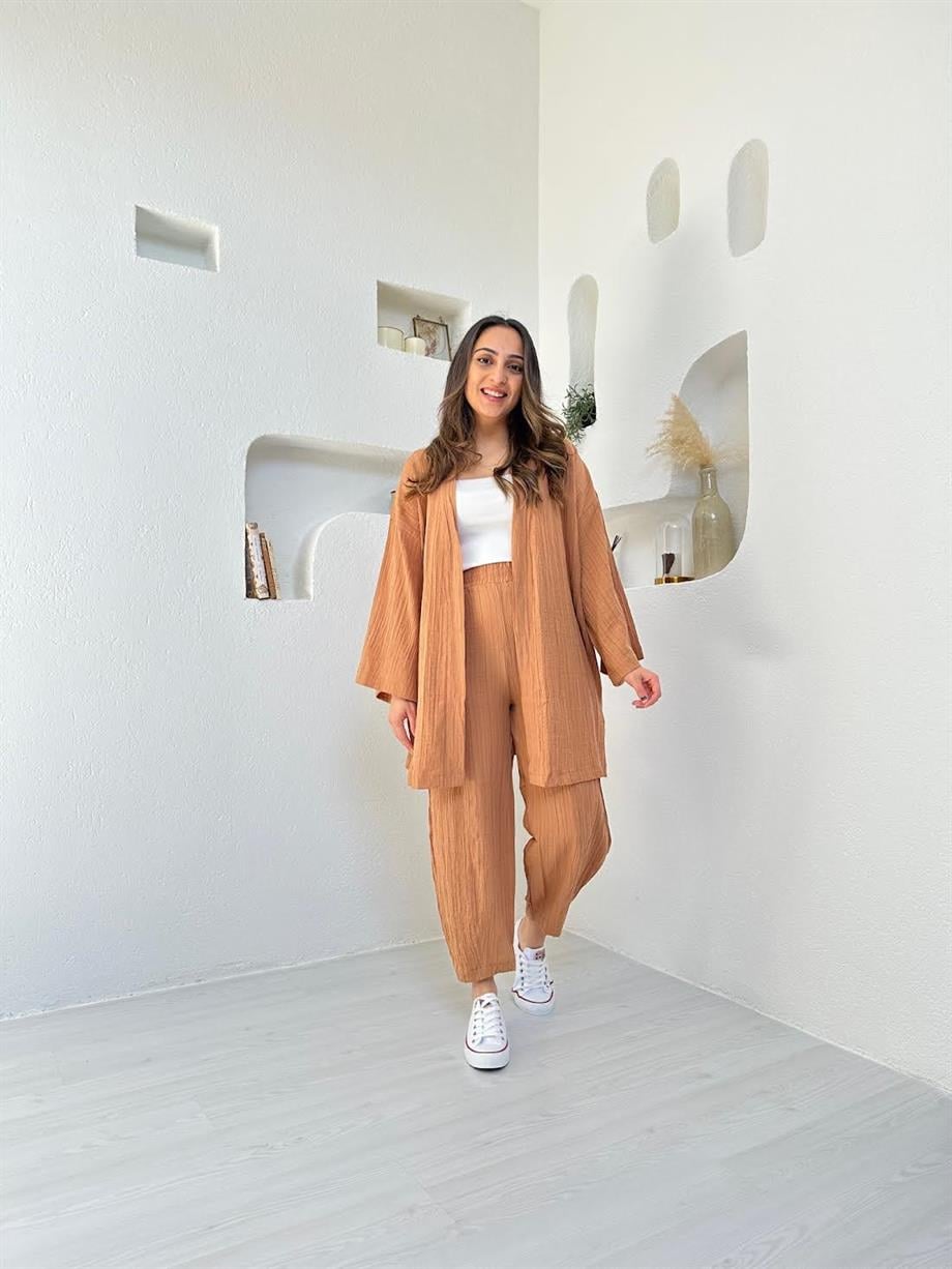 Camel Gofre Kimono Takım