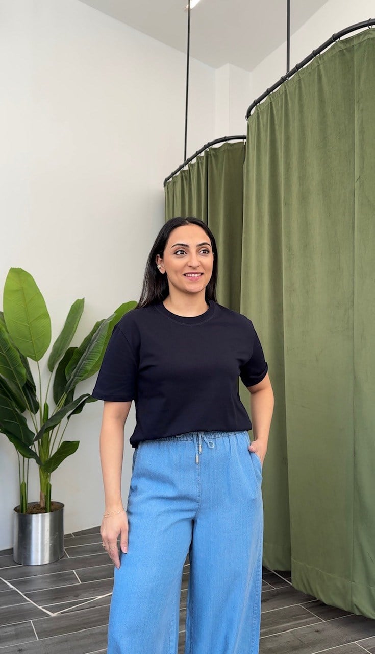 Dilvin Dekoratif Yaka Lacivert Basic