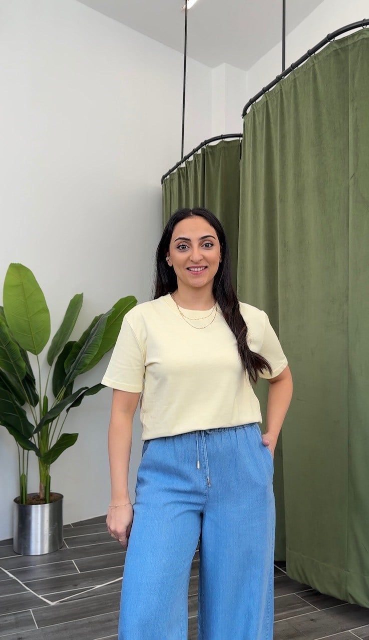 Dilvin Dekoratif Yaka Uçuk Sarı Basic