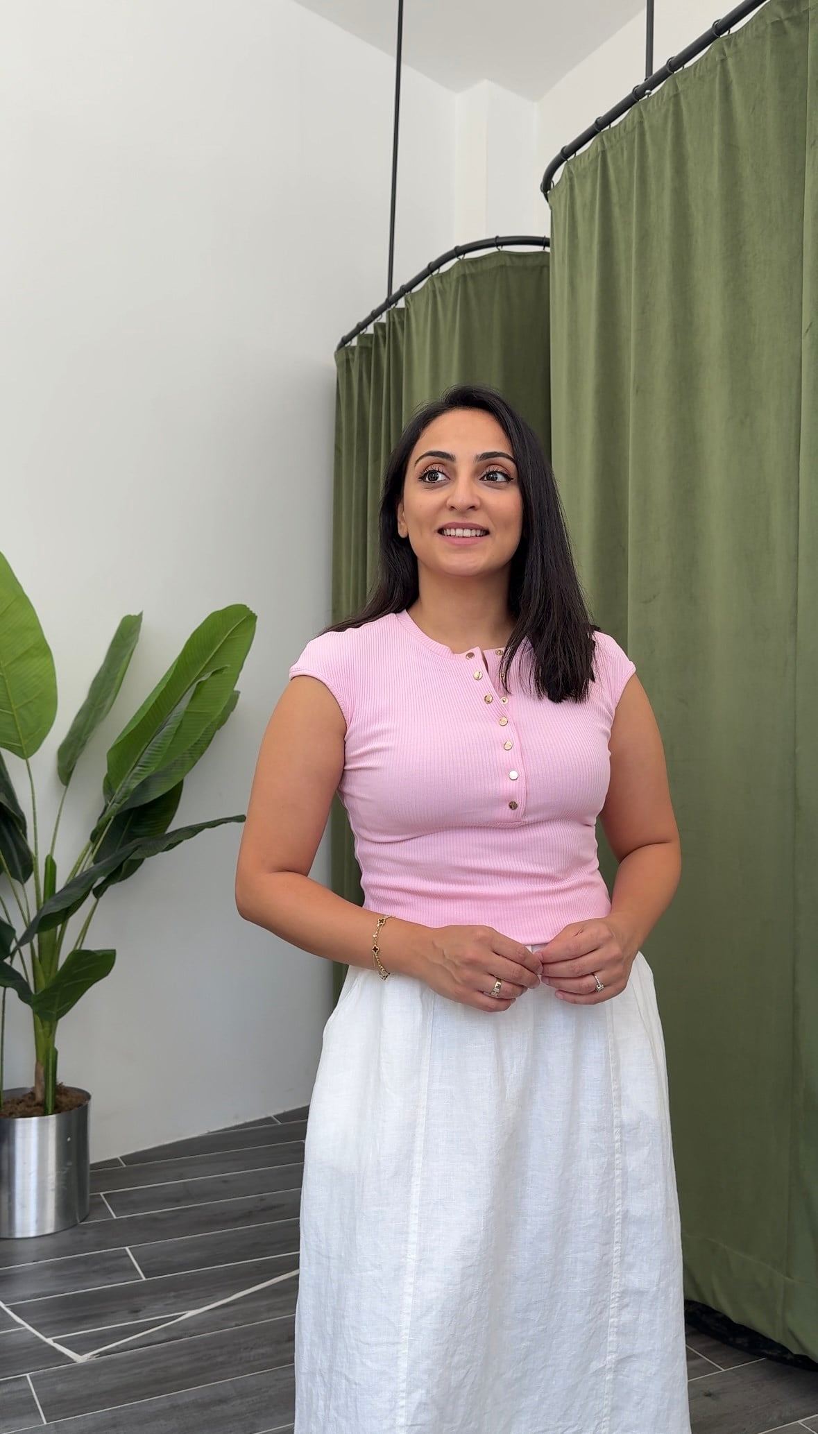 Dilvin Pembe Gold Düğmeli Basic 