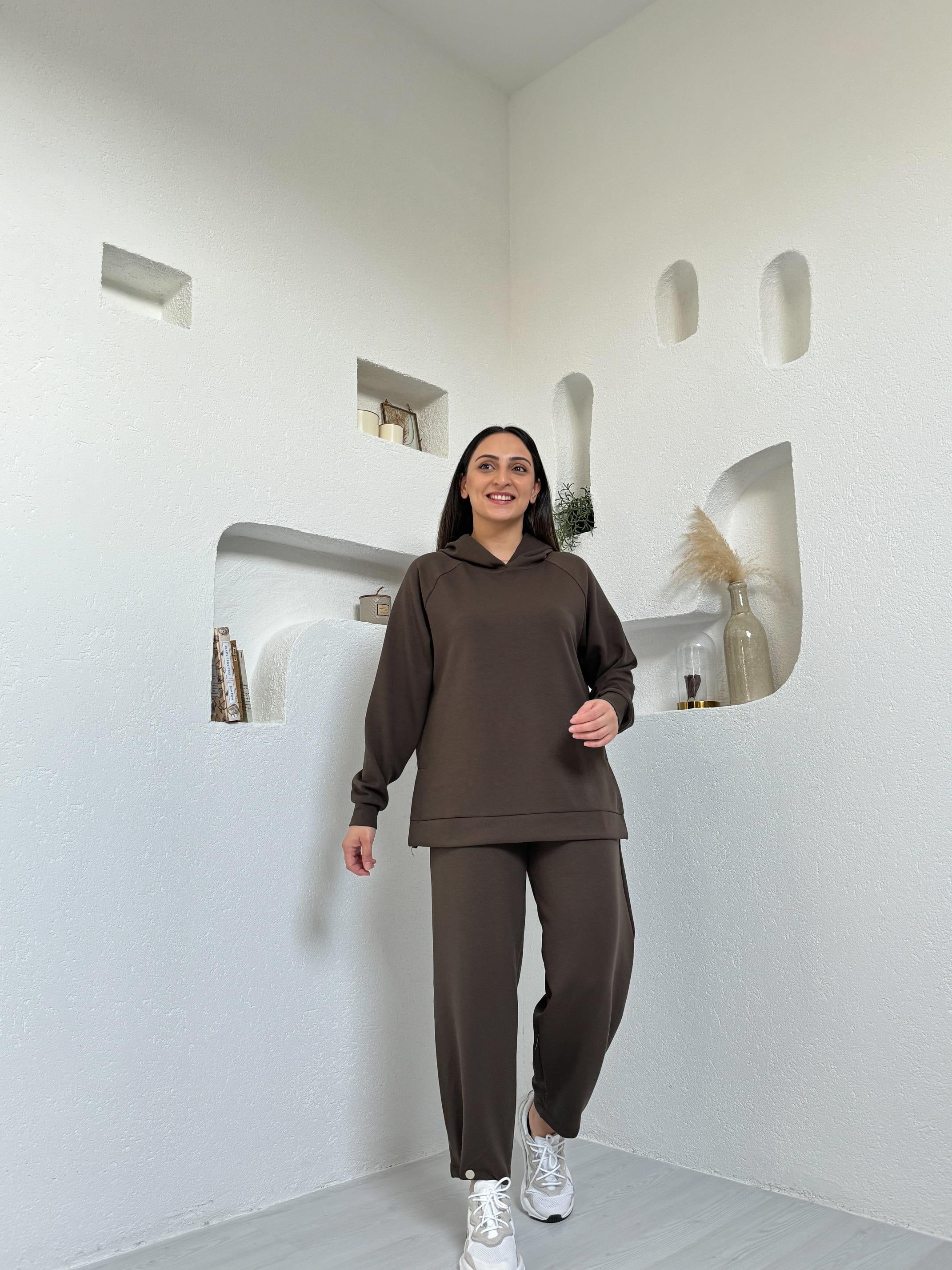 Haki Modal Sweatshirt Pantolon Takım
