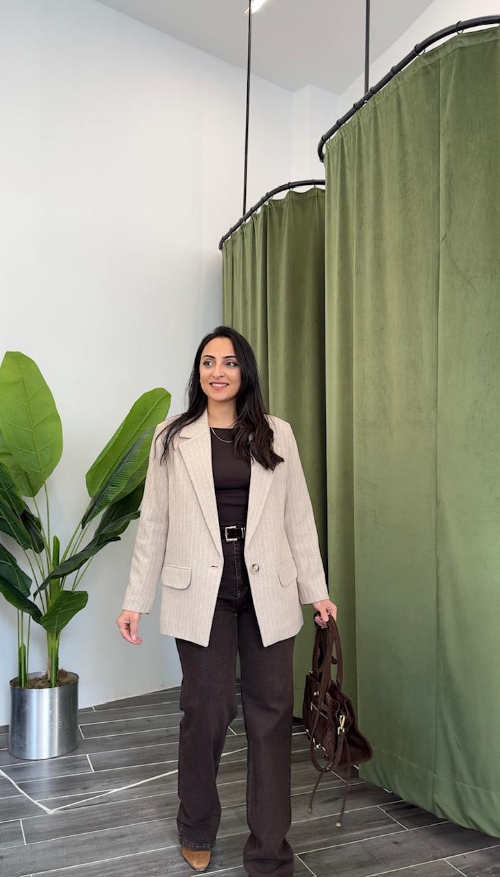 Kahverengi Kadife Kemerli Wide Leg Jean