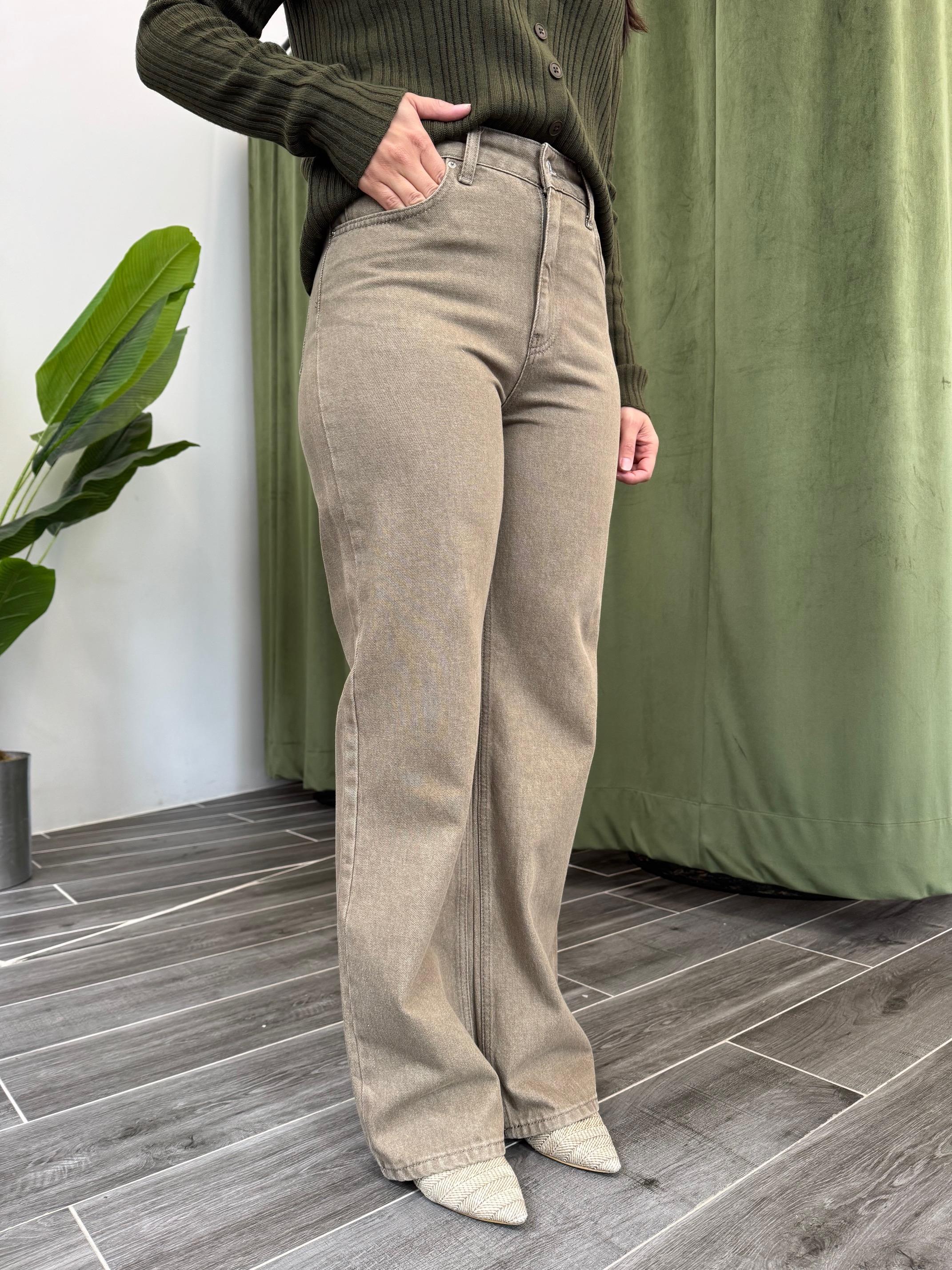 Karol Yeşil Taşlama Likrasız Jean