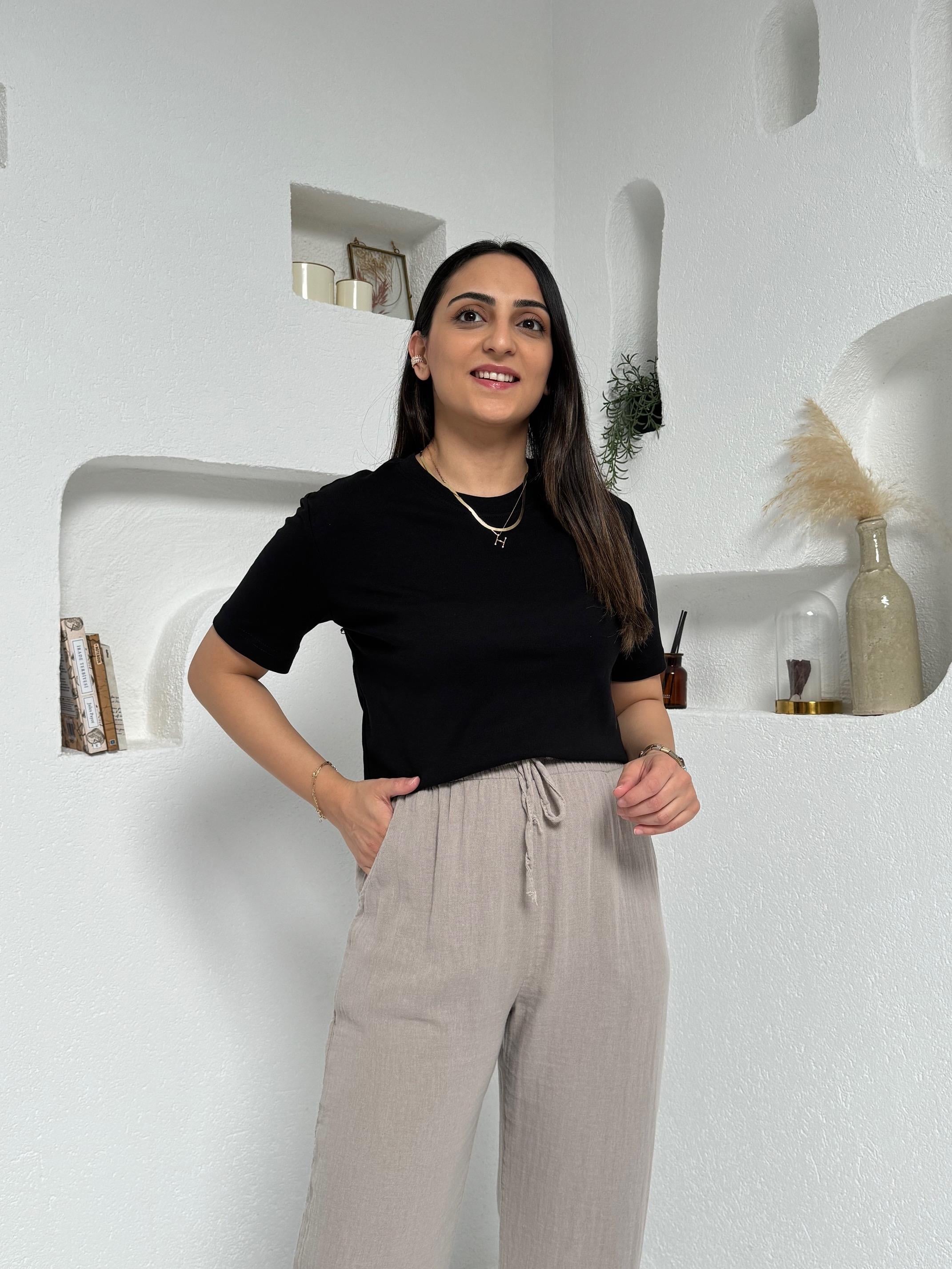 Massi Siyah Basic Bisiklet Yaka Tişört