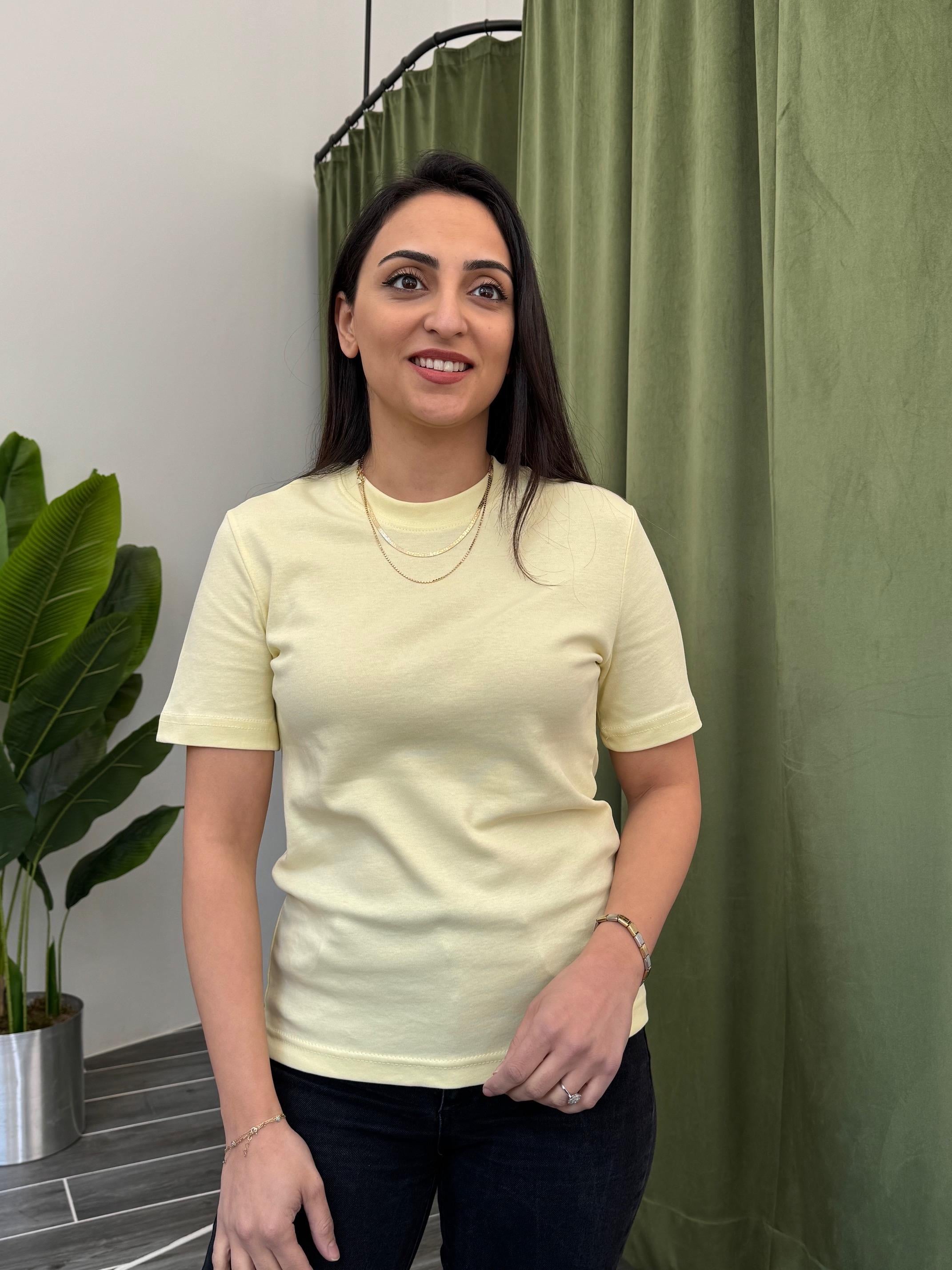 Massi Uçuk Sarı Bisiklet Yaka Basic Tişört