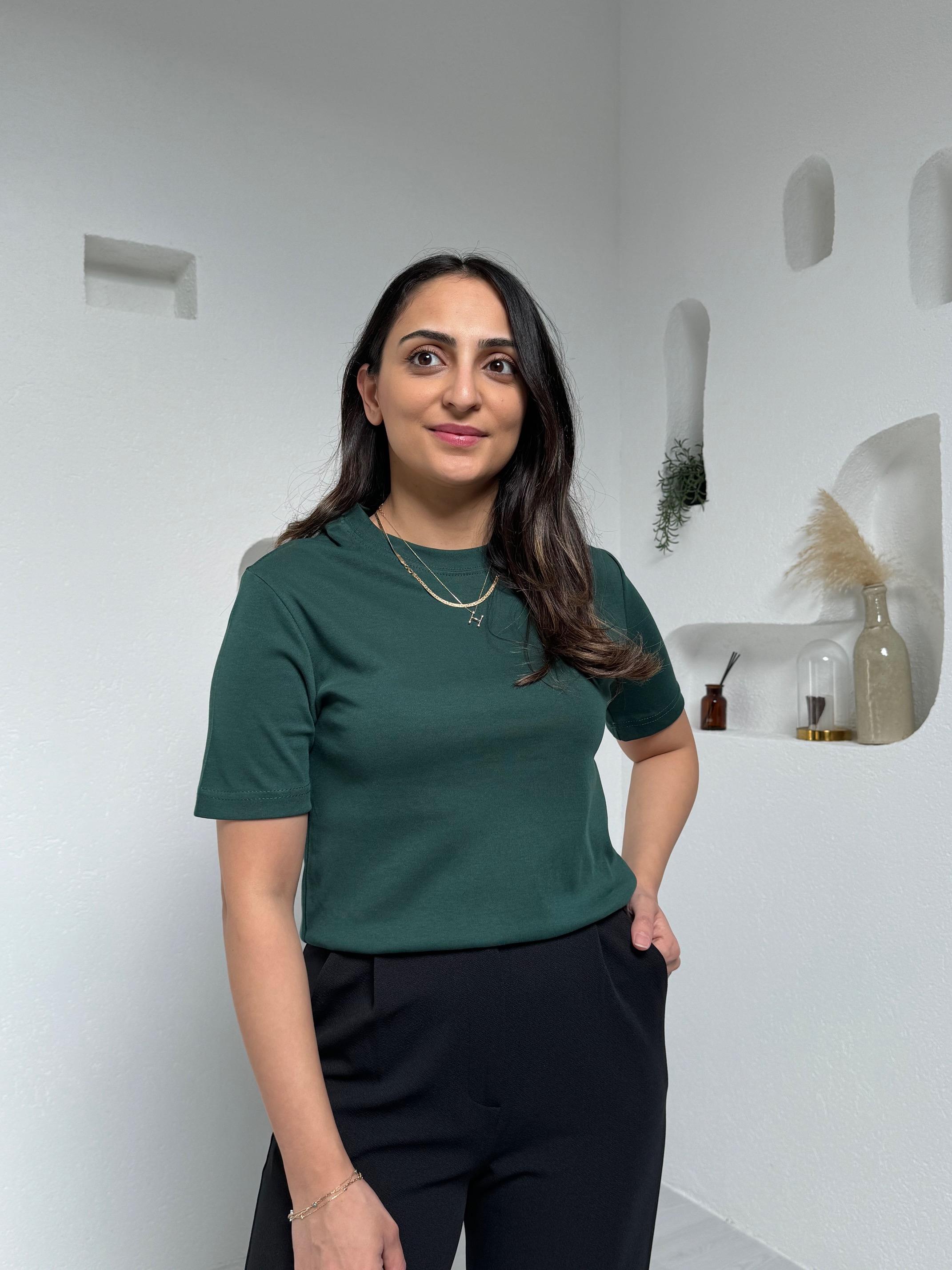 Massi Zümrüt Bisiklet Yaka Basic Tişört