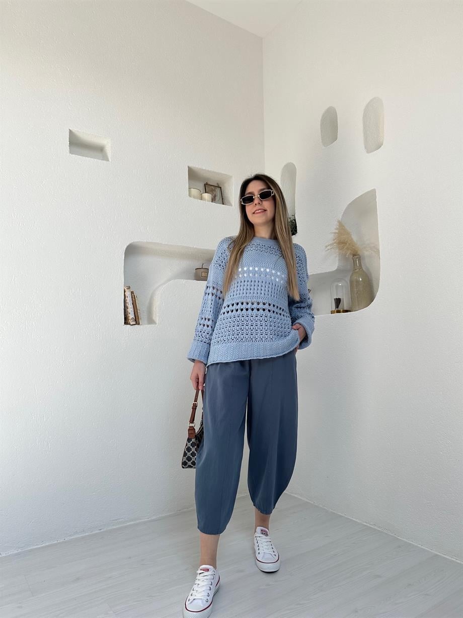 Mavi Ajurlu Orijinal Marka Triko