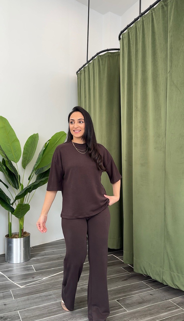 Oysho Kahverengi Modal Düz Pantolon