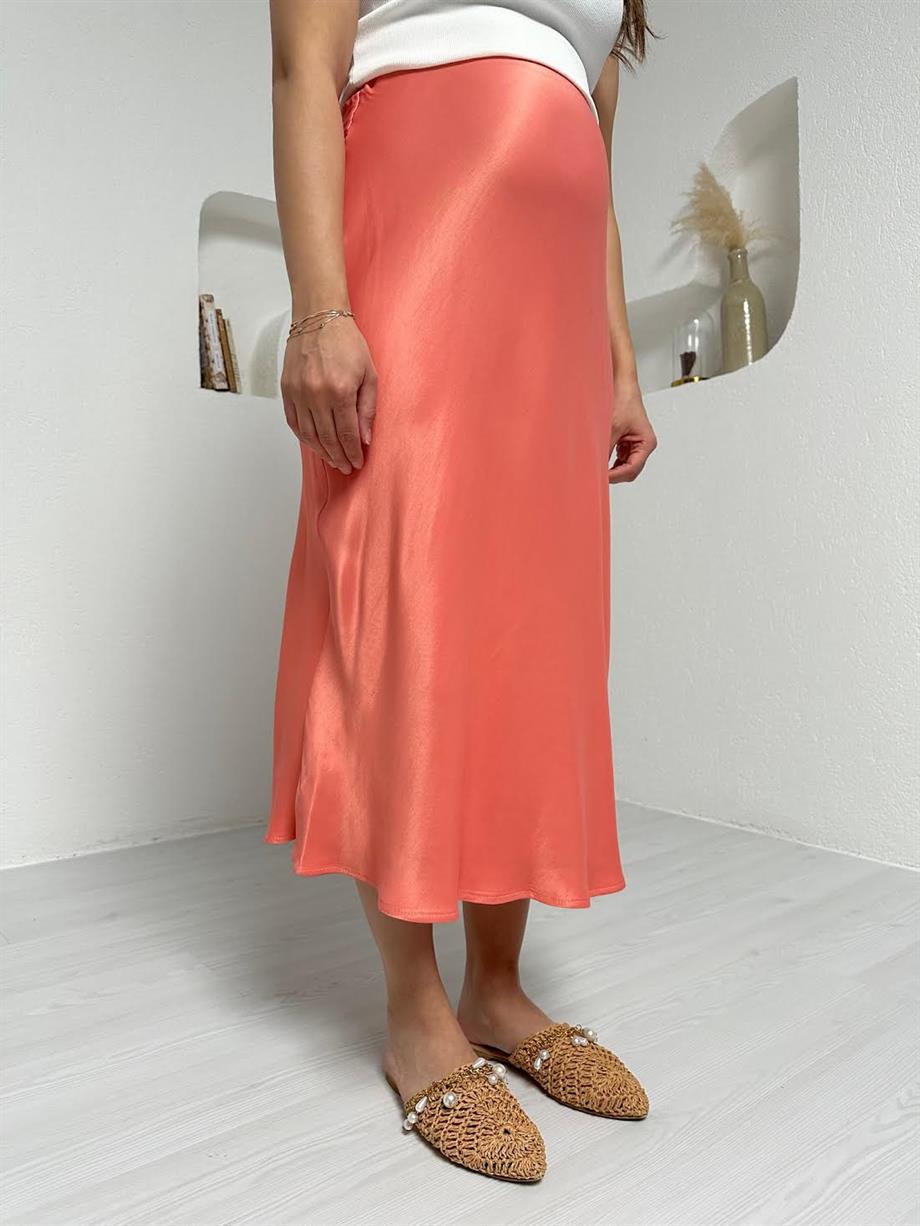 Pembe Verev Saten Etek