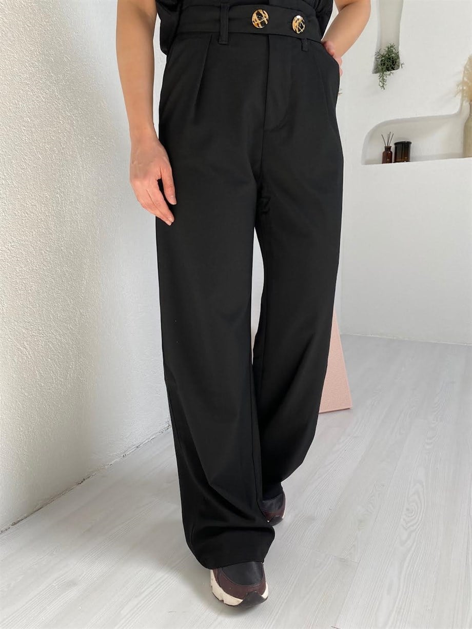 Siyah Palazzo Pantolon