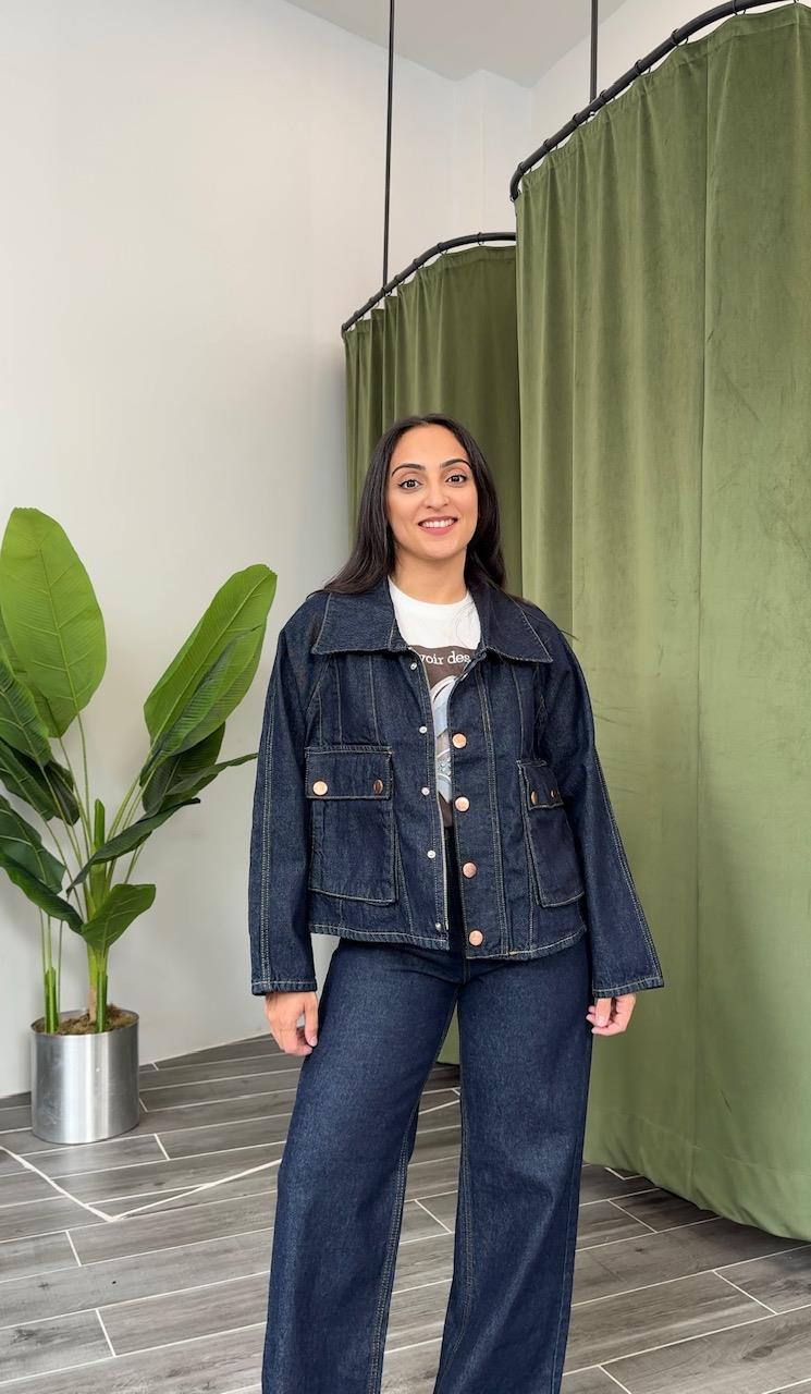 Trend Torba Cep Denim Ceket