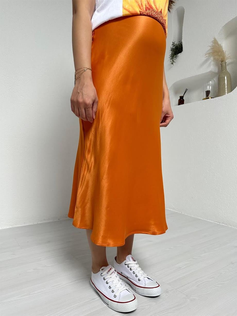 Turuncu Verev Saten Etek
