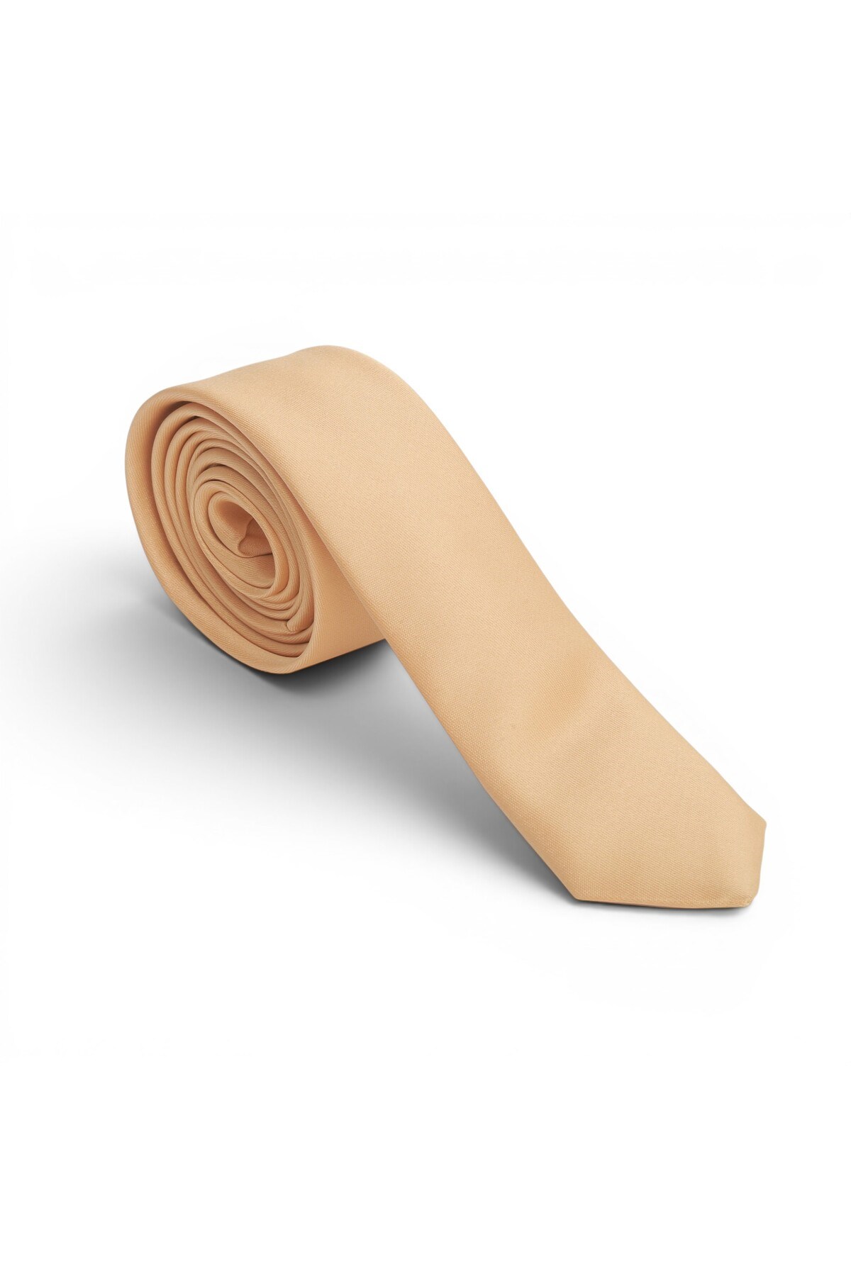 Erkek Gold Saten Kravat 4 cm Klasik Düz