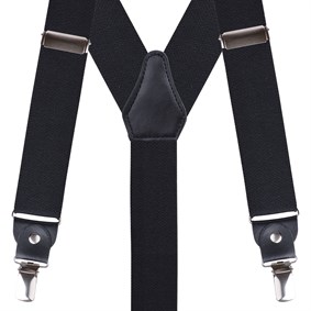 Deri Bağlantılı Siyah Pantolon Askısı (DBPASH01)