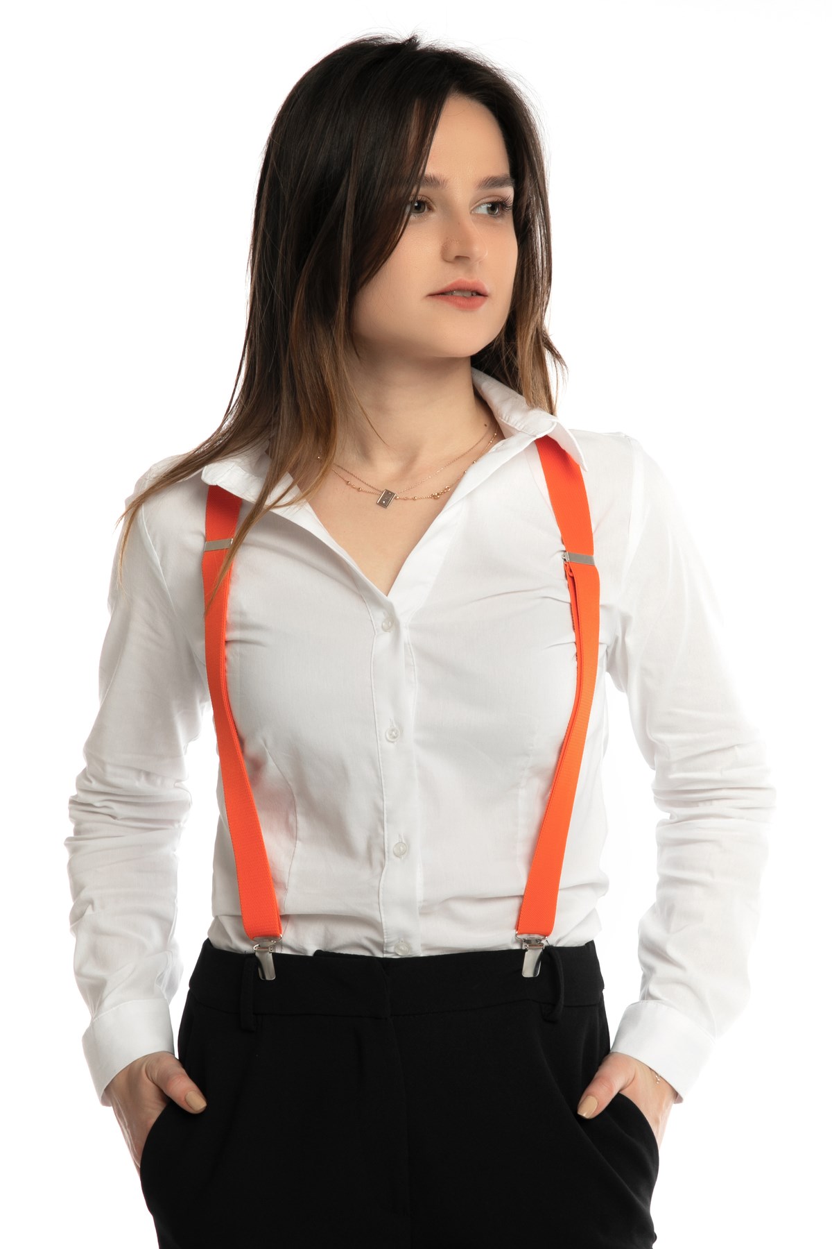 3 Klipsli Turuncu Yetişkin Pantolon Askısı-1