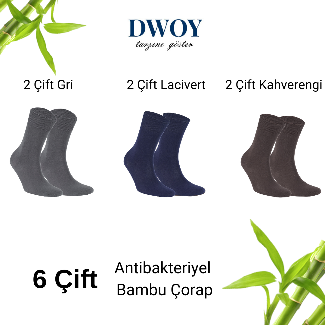 6 Çift Bambu Erkek Çorap