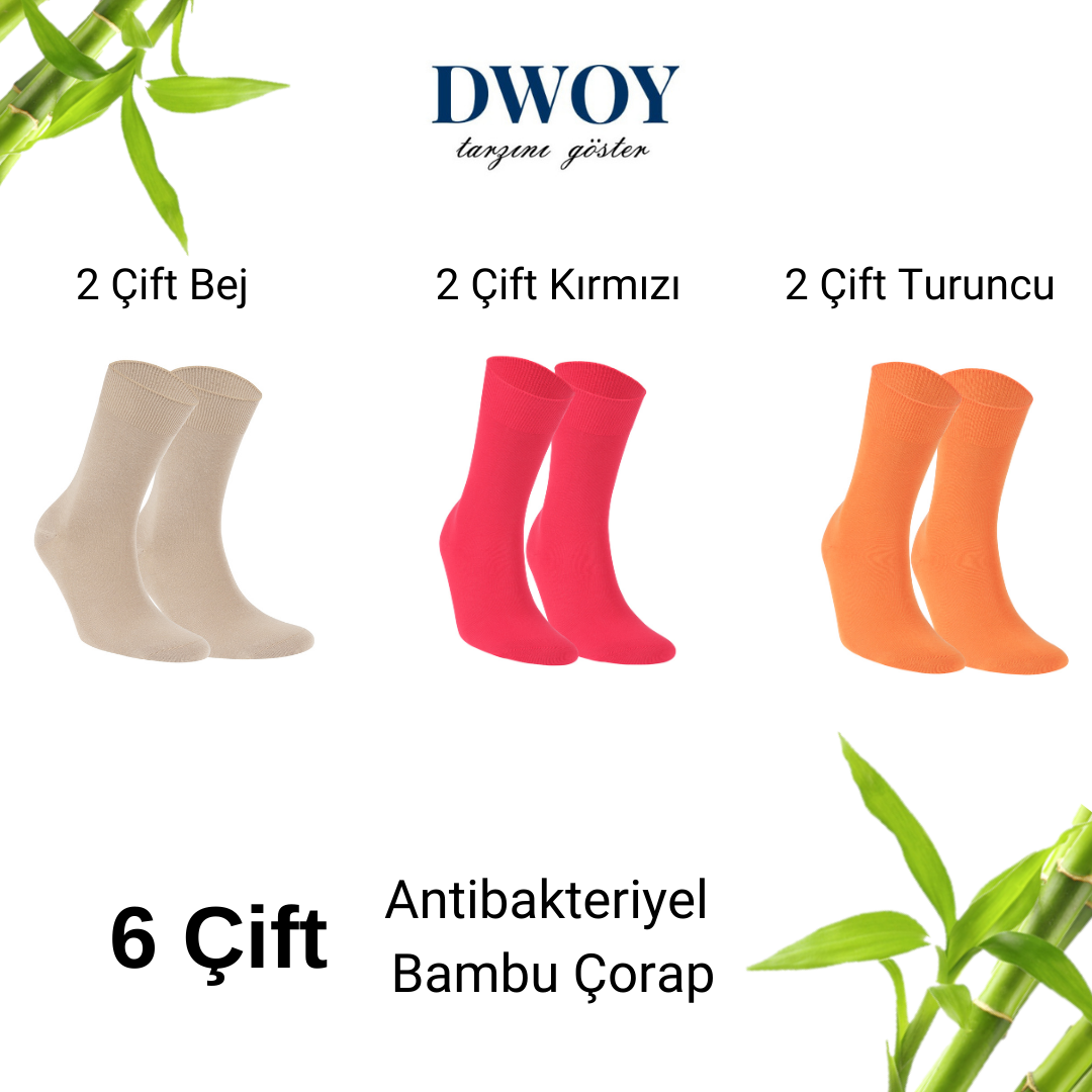 6 Çift Bambu Erkek Çorap