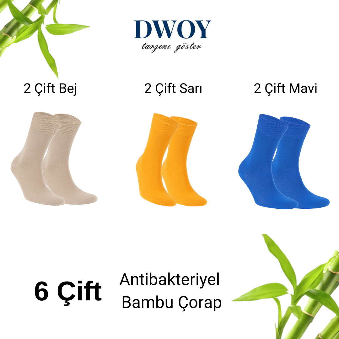 6 Çift Bambu Erkek Çorap