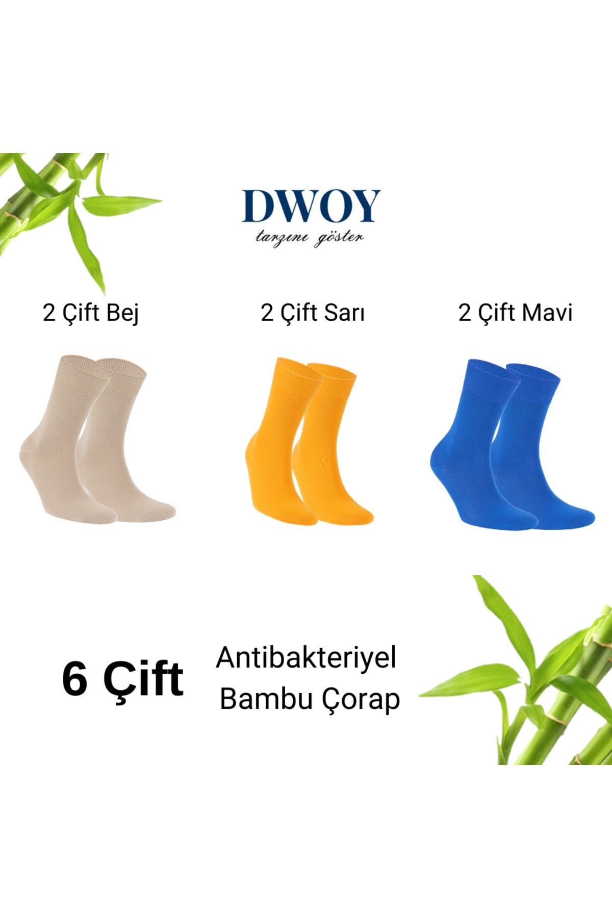 6 Çift Bambu Erkek Çorap , Antibakteriyel Dikişsiz Esnek Uzun Bambu Çorap