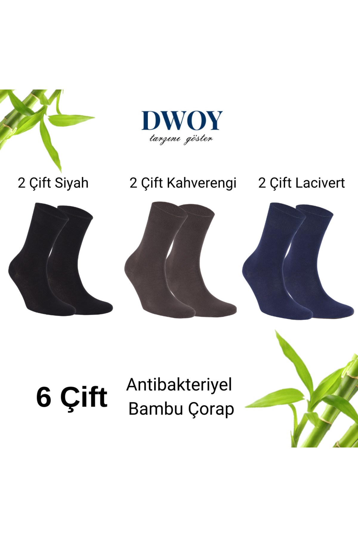 6 Çift Bambu Erkek Çorap , Antibakteriyel Dikişsiz Esnek Uzun Bambu Çorap
