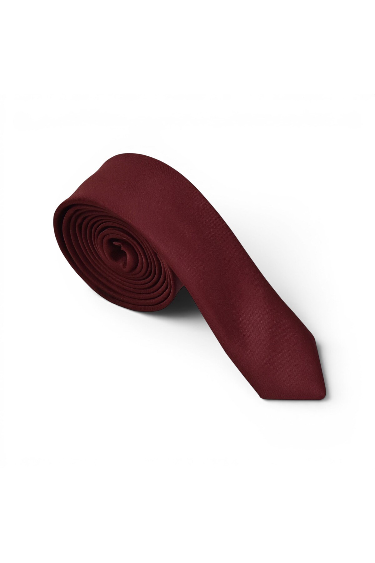 Erkek Koyu Bordo Saten Kravat 4 cm Klasik Düz