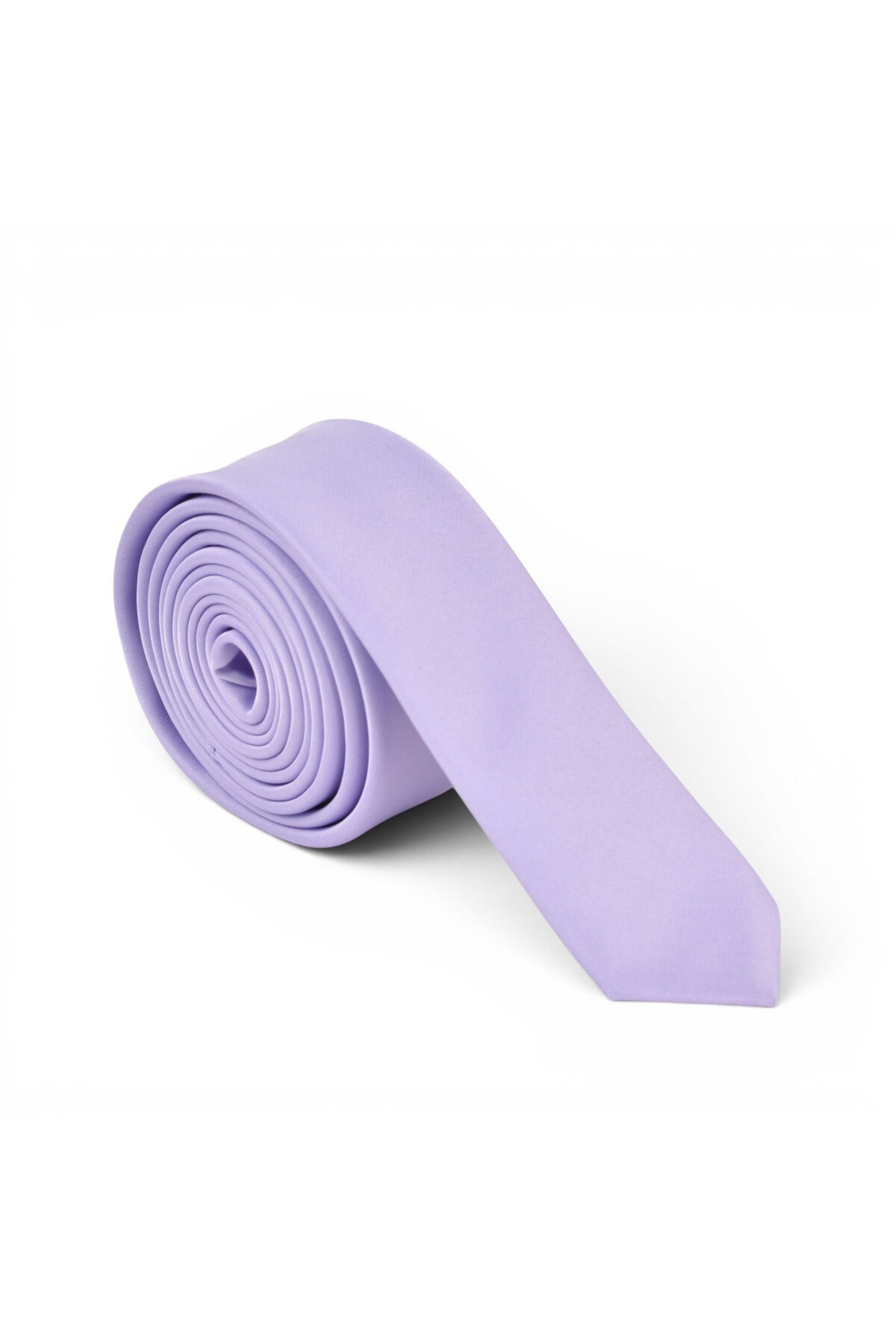 Erkek Lila Saten Kravat 4 cm Klasik Düz
