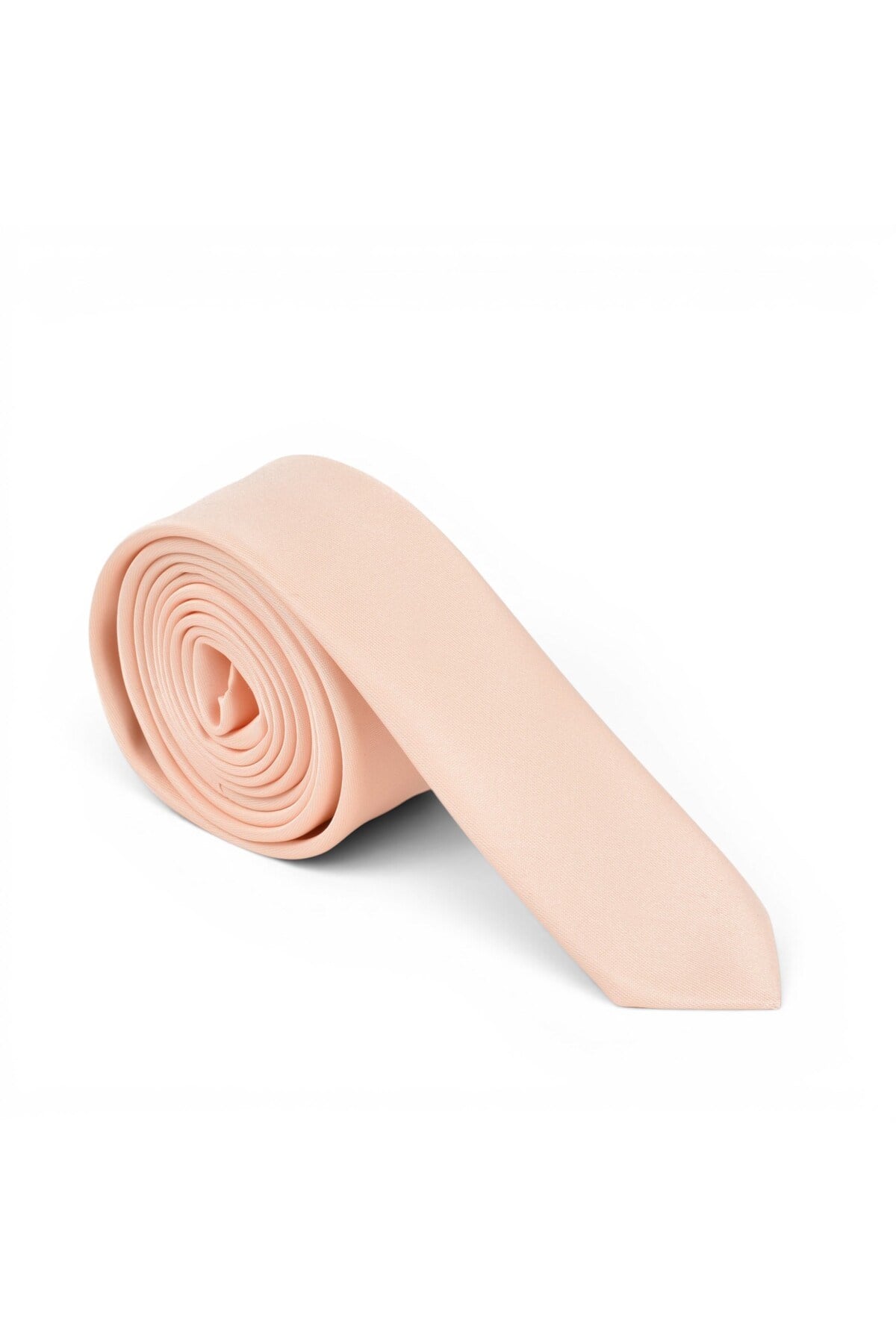 Erkek Somon Saten Kravat 4 cm Klasik Düz