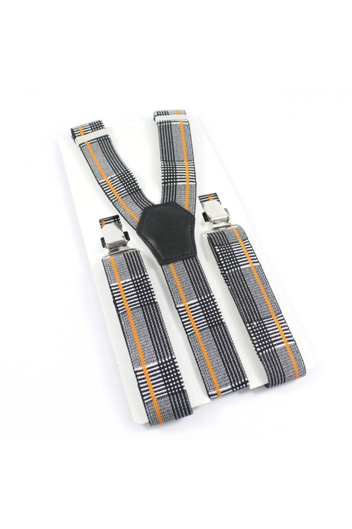 Metal Klipsli Ekose Desen Ince Pantolon Askısı