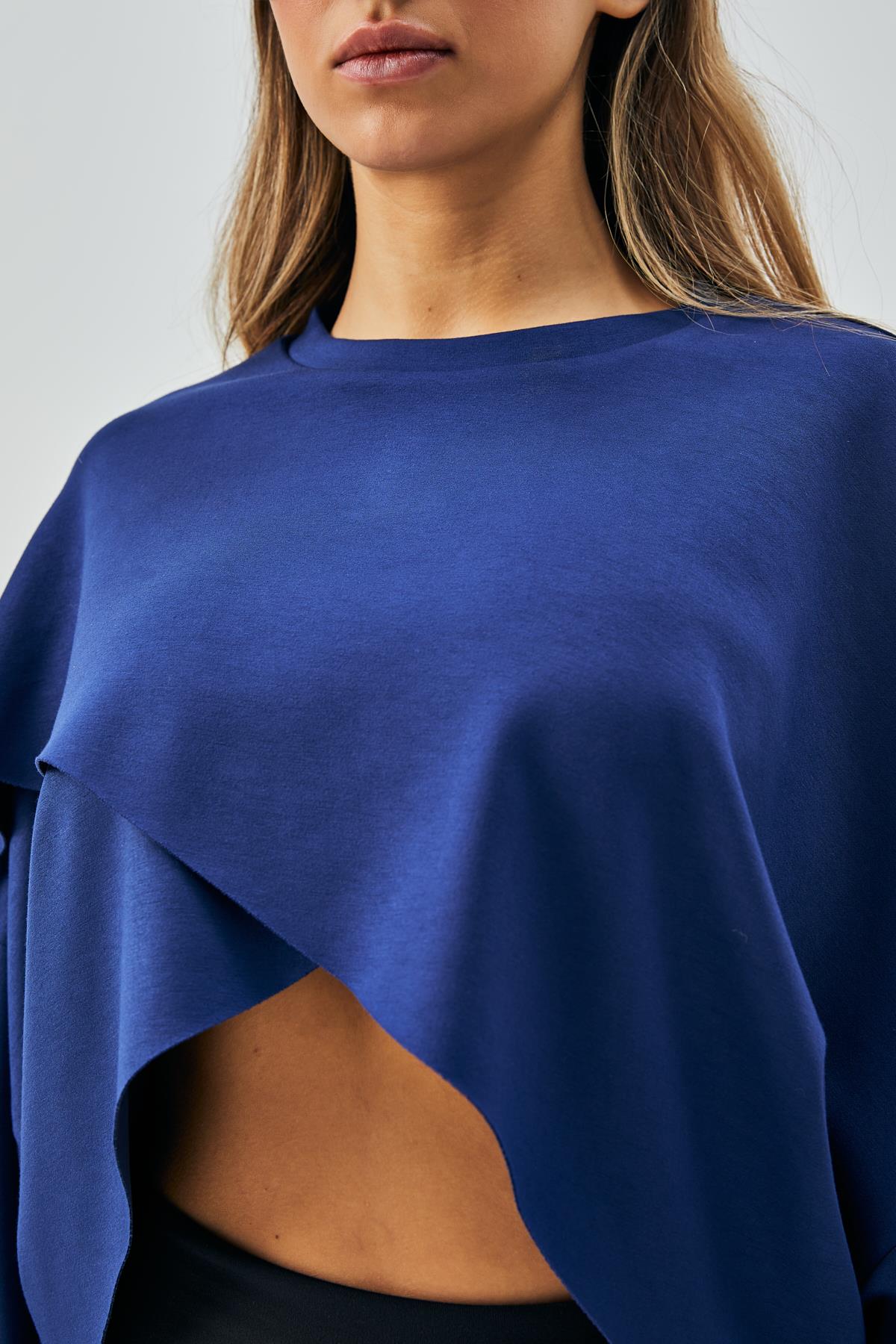Kadın İndigo OYS Modal Kumaş Asimetrik Kesim Sweatshirt 28028 Kadın İndigo OYS Modal Kumaş Asimetrik Kesim Sweatshirt 28028