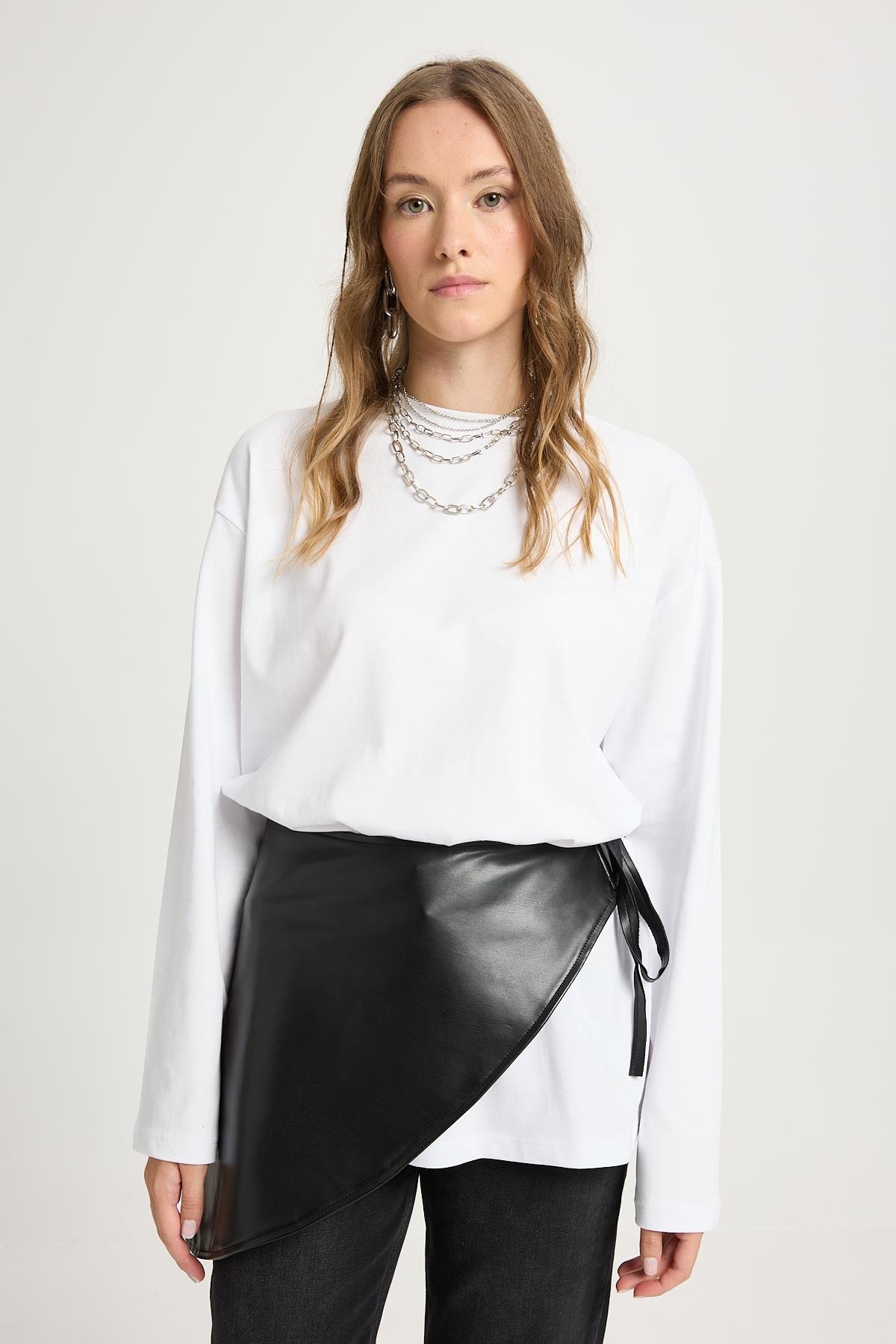 Siyah Deri Bağlamalı Bel Aksesuar 30026