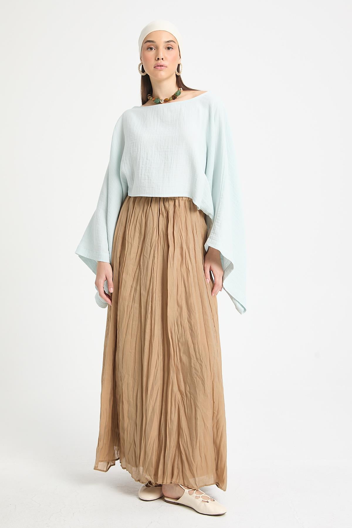 Camel Baie Modal Kraşlı Etek 29290