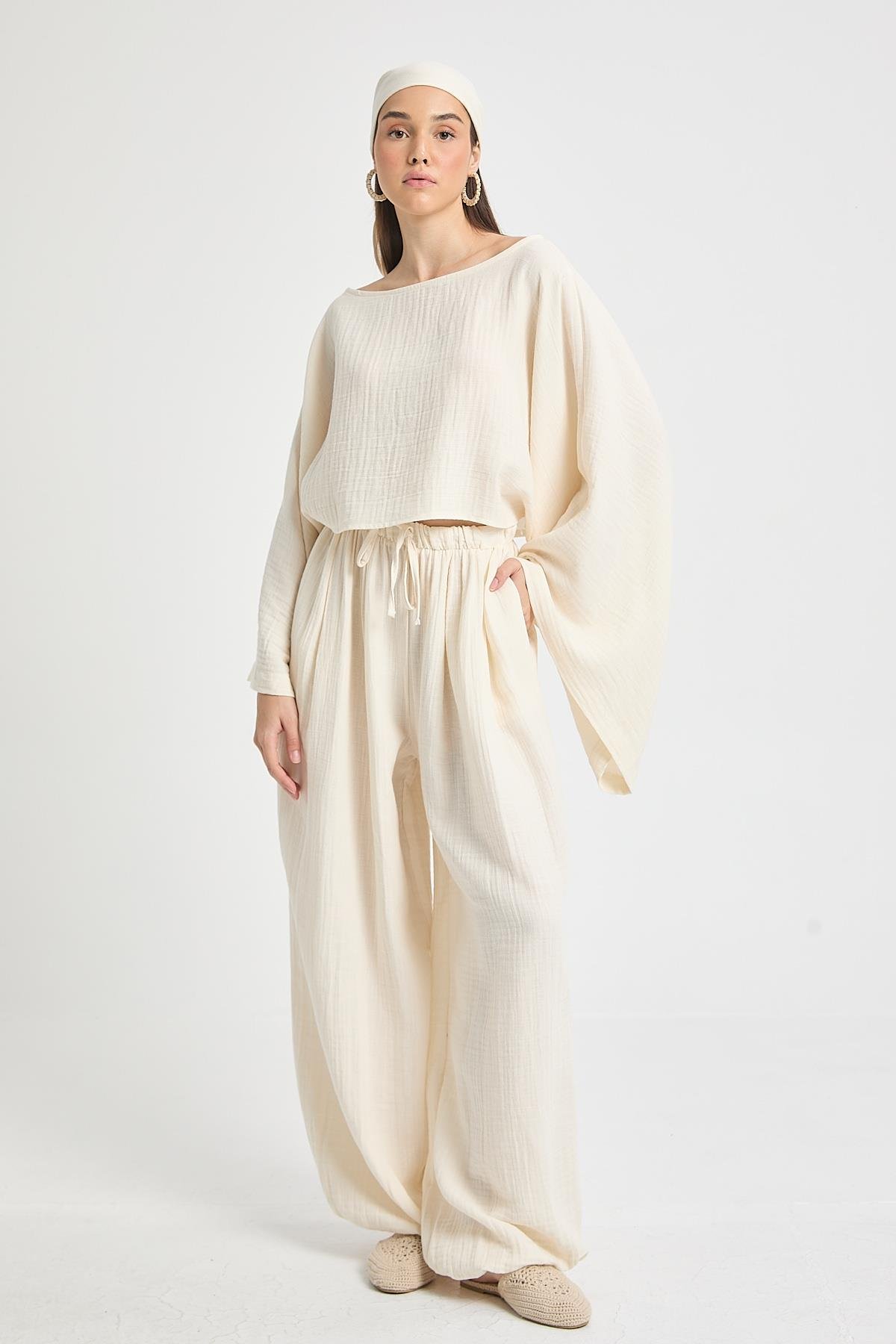 Percy Müslin Pantolon Natur