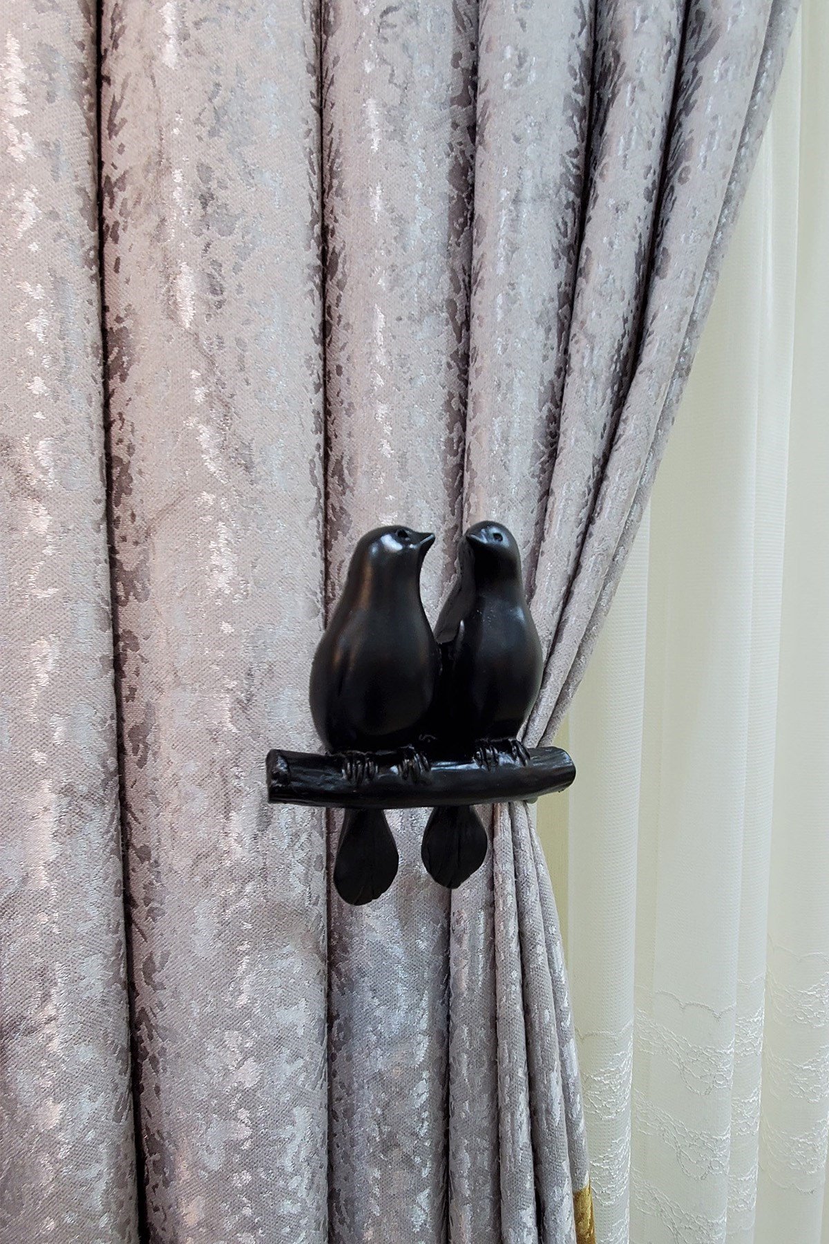 2 li Kuş Renso Mat Siyah Renk Takım