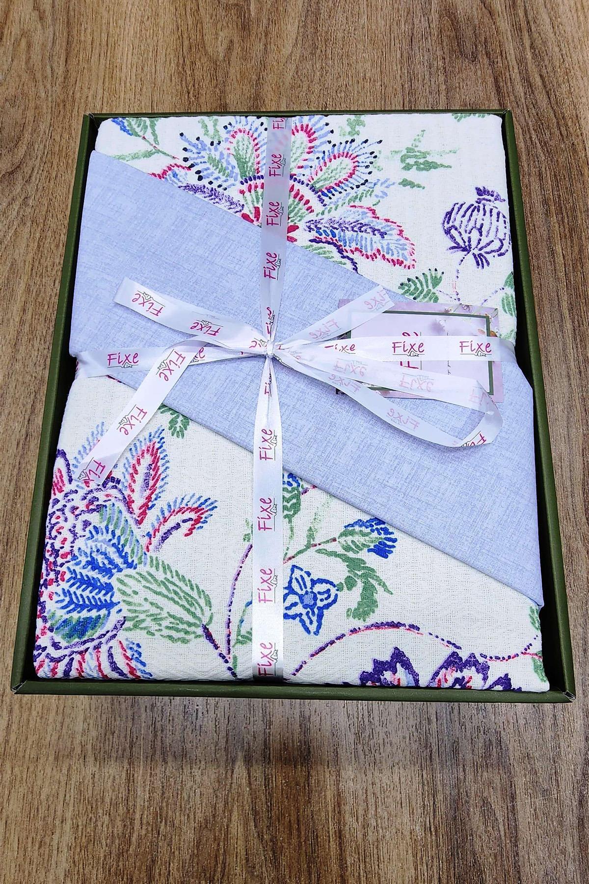 Adsila Mavi Tek Kişilik Pike Takımı – %100 Pamuk, Lastikli Çarşaflı